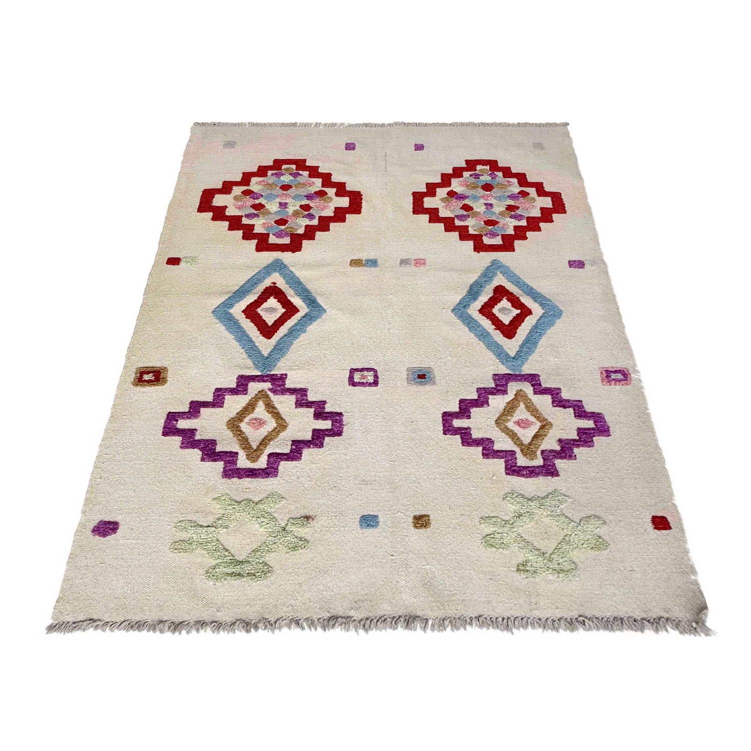 Design Embroidery Kilim 4' 0" x 6' 1" ft / 121 x 185 cm - No. P37136