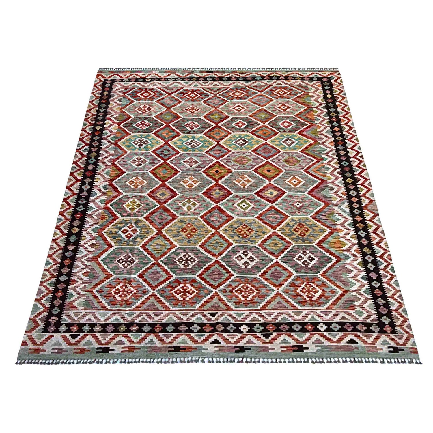 Hand Made Afghan Kilim 8' 5" x 11' 5" ft / 257 x 348 cm - No. P37143