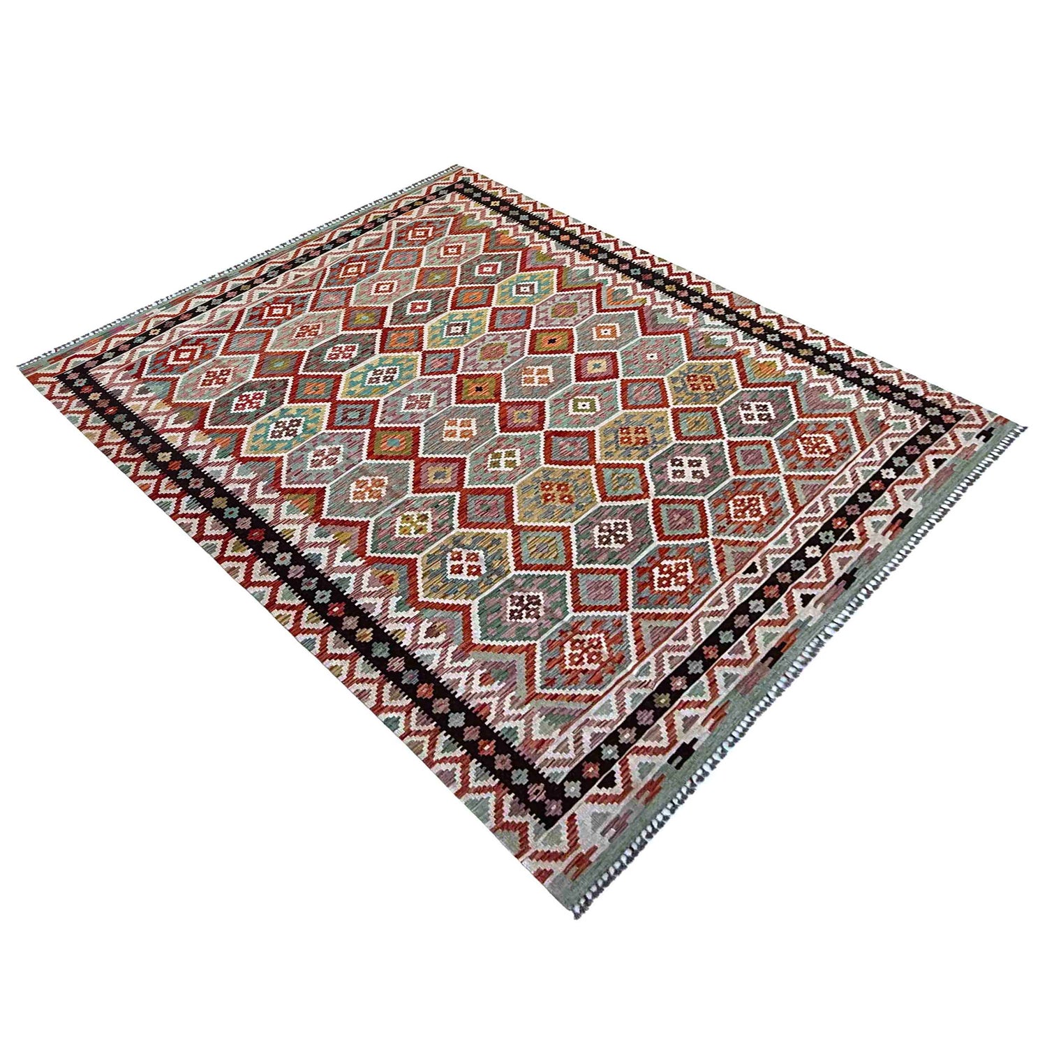 Hand Made Afghan Kilim 8' 5" x 11' 5" ft / 257 x 348 cm - No. P37143