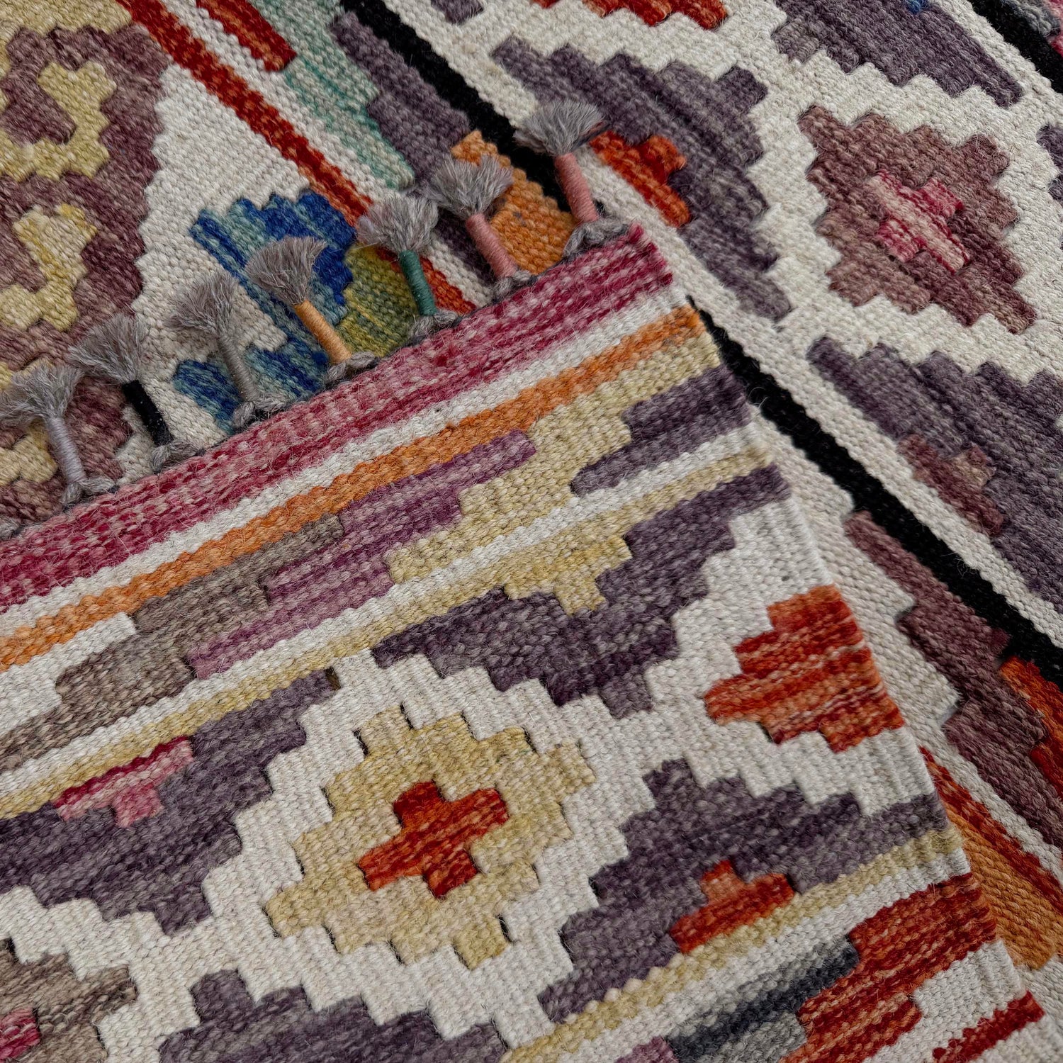 Hand Knotted Flatweave Kilim Runner 2' 9" x 8' 1" ft / 83 x 246 cm - No. P37144