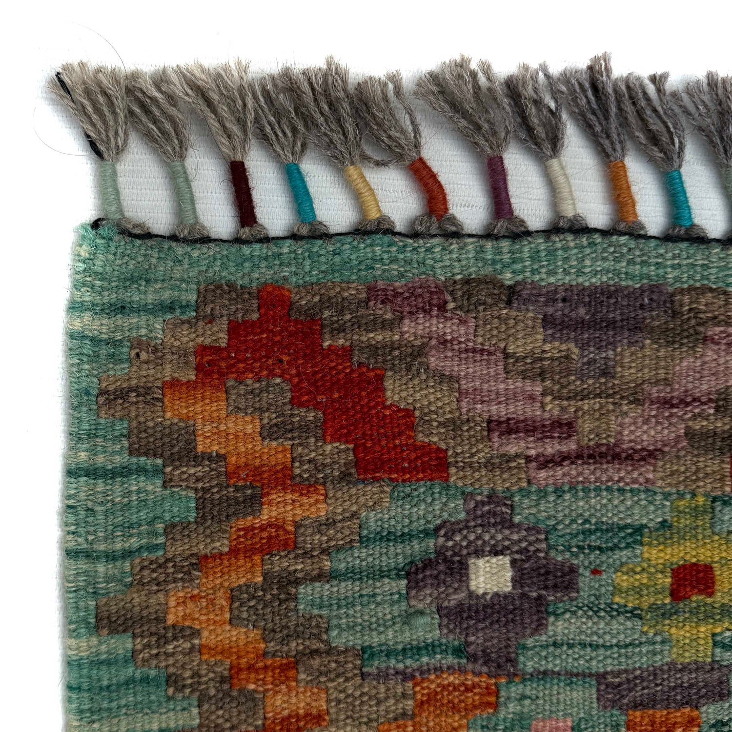 Hand Knotted Flatweave Kilim 5' 0" x 6' 7" ft / 152 x 201 cm - No. P37178