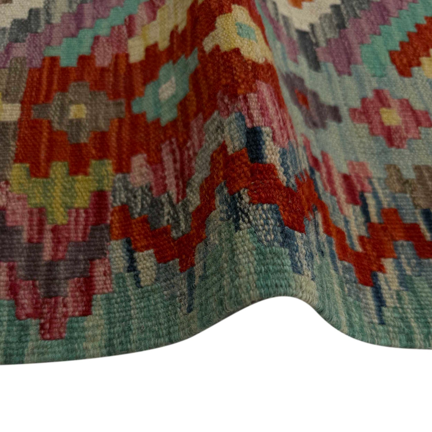 Hand Knotted Flatweave Kilim 5' 0" x 6' 7" ft / 152 x 201 cm - No. P37178