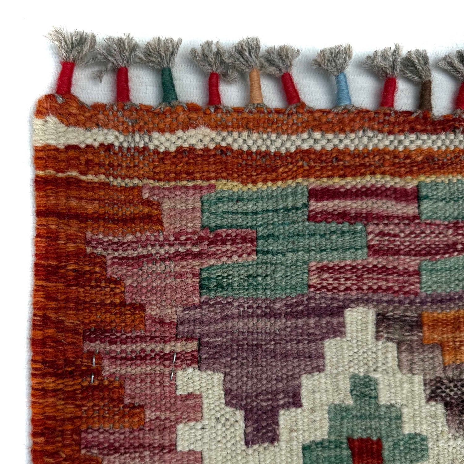 Handmade Afghan Vegetable Kilim 5' 0" x 6' 3" ft / 152 x 190 cm - No. P37179