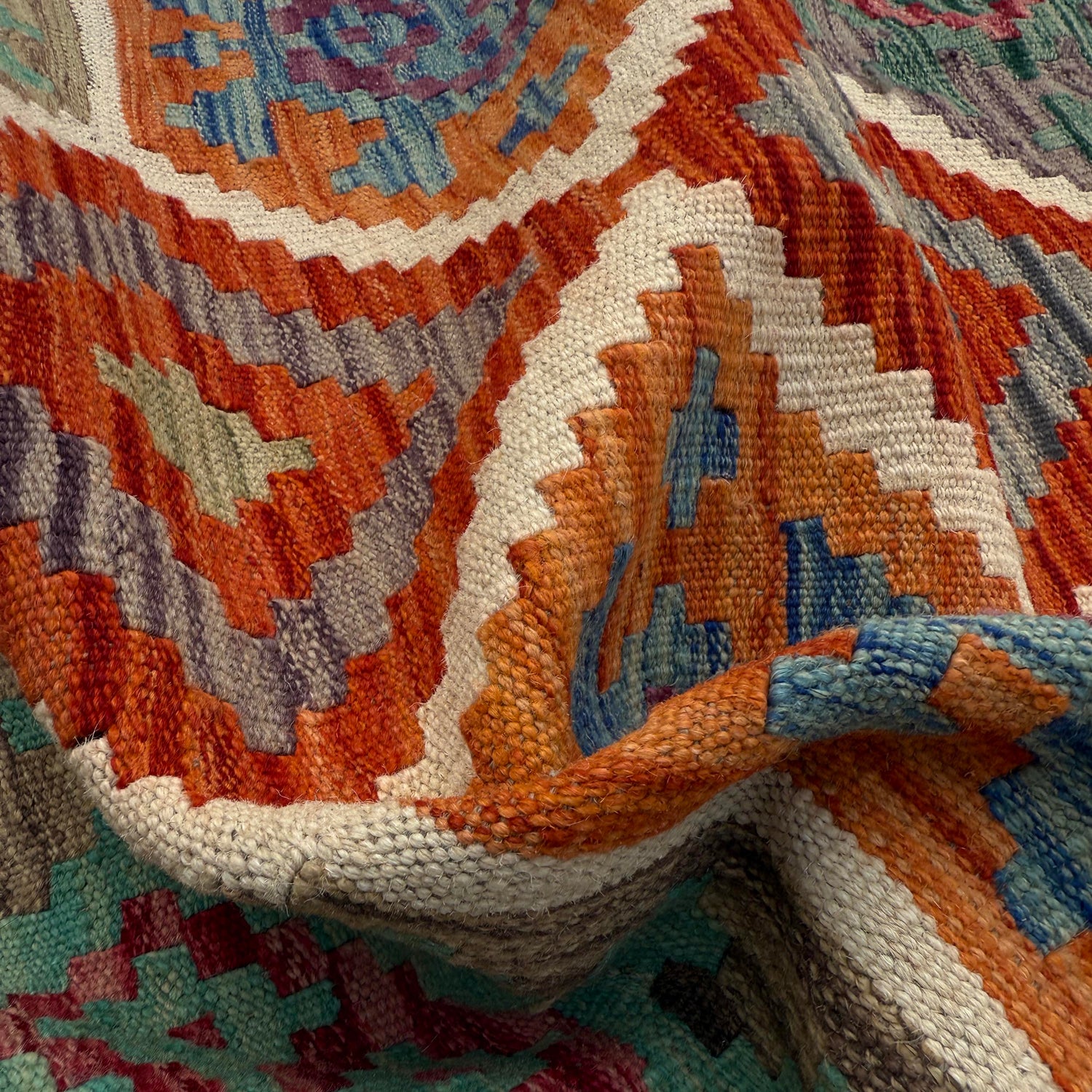 Handmade Turkish Design Wool Kilim 8' 4" x 10' 0" ft / 253 x 304 cm - No. P37180