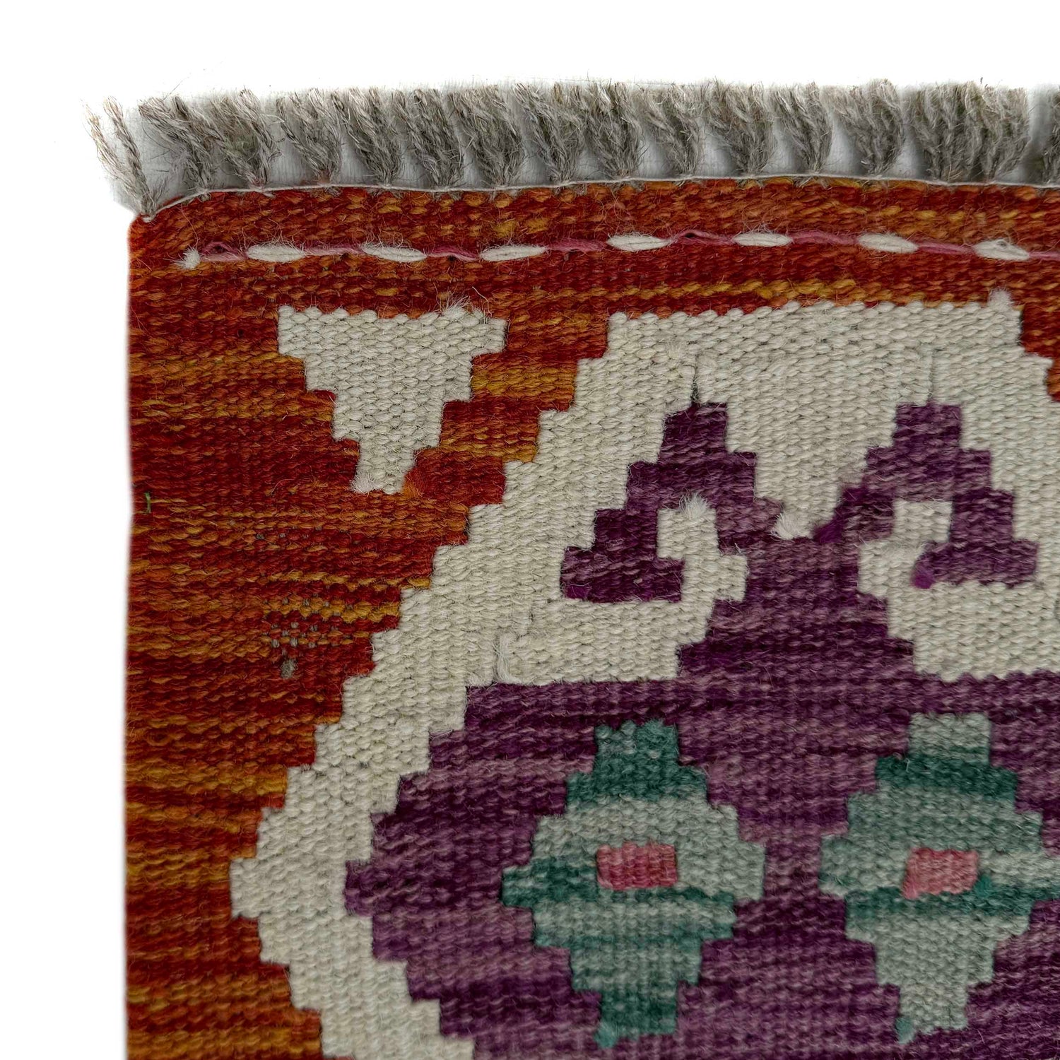 Hand Knotted Afghan Style Kilim Runner 1' 8" x 4' 10"  ft / 52 x 148 cm - No. P37208