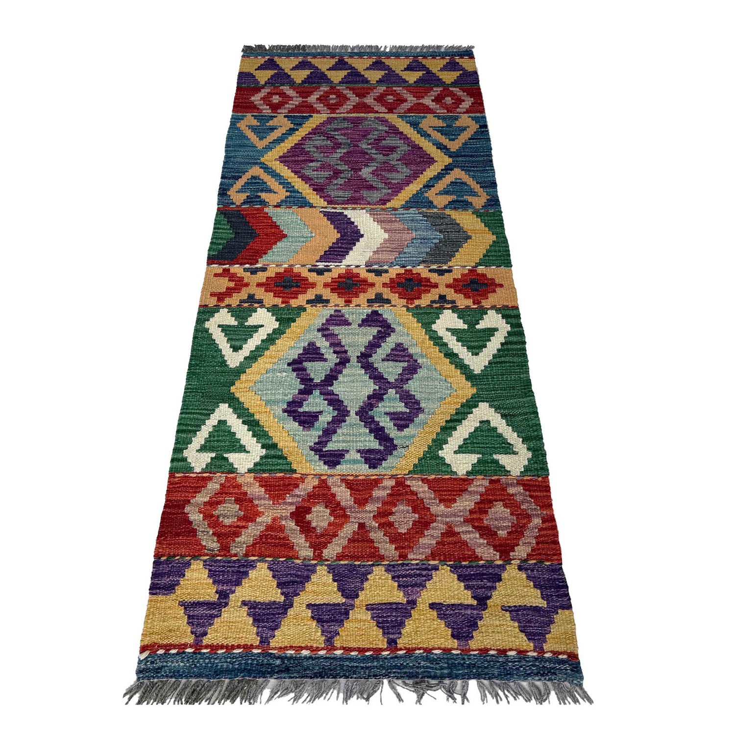 Hand Woven Wool Kelim Runner 1' 9" x 4' 10"  ft / 54 x 147 cm - No. P37211