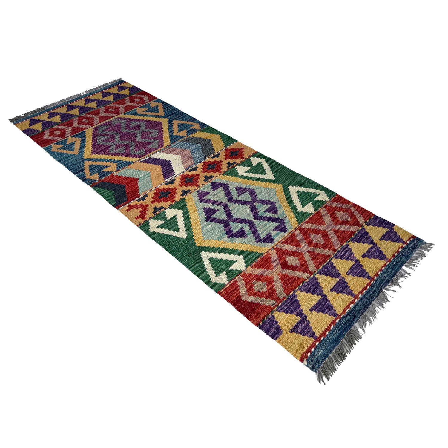 Hand Woven Wool Kelim Runner 1' 9" x 4' 10"  ft / 54 x 147 cm - No. P37211