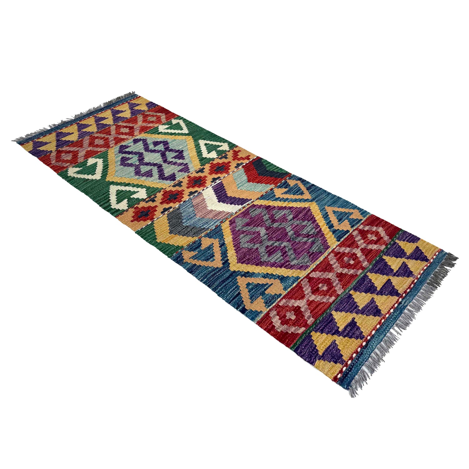 Hand Woven Wool Kelim Runner 1' 9" x 4' 10"  ft / 54 x 147 cm - No. P37211