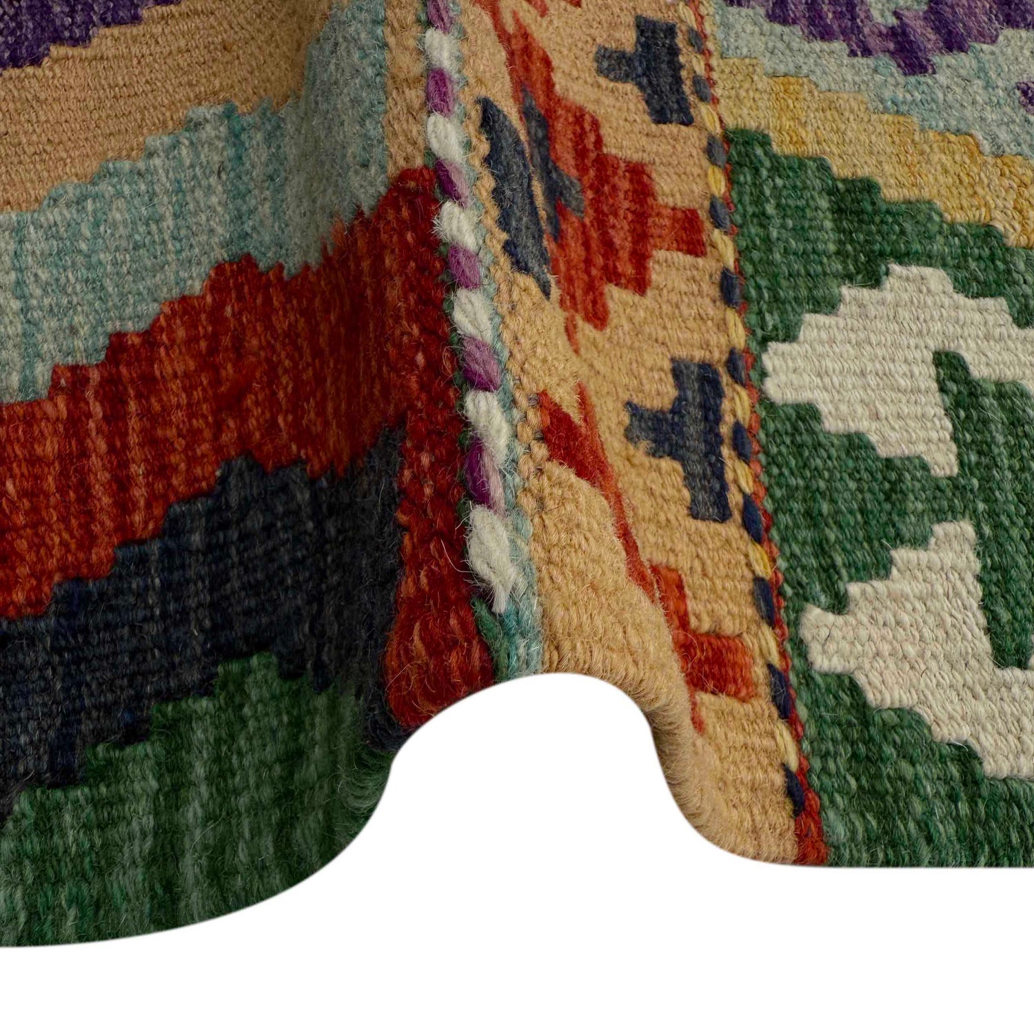 Hand Woven Wool Kelim Runner 1' 9" x 4' 10"  ft / 54 x 147 cm - No. P37211