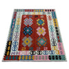 Multi Color ful Flat-Weave Wool Kilim 6' 7" x 9' 9" ft / 200 x 297 cm - No. P37215