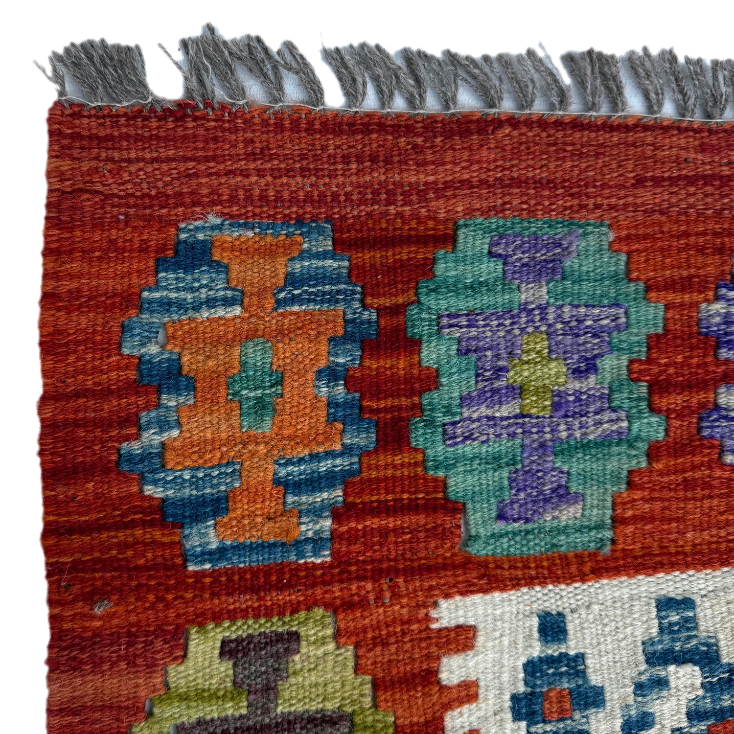 Handmade Afghan Vegetable Kilim 7' 3" x 10' 4" ft / 222 x 314 cm - No. P37216