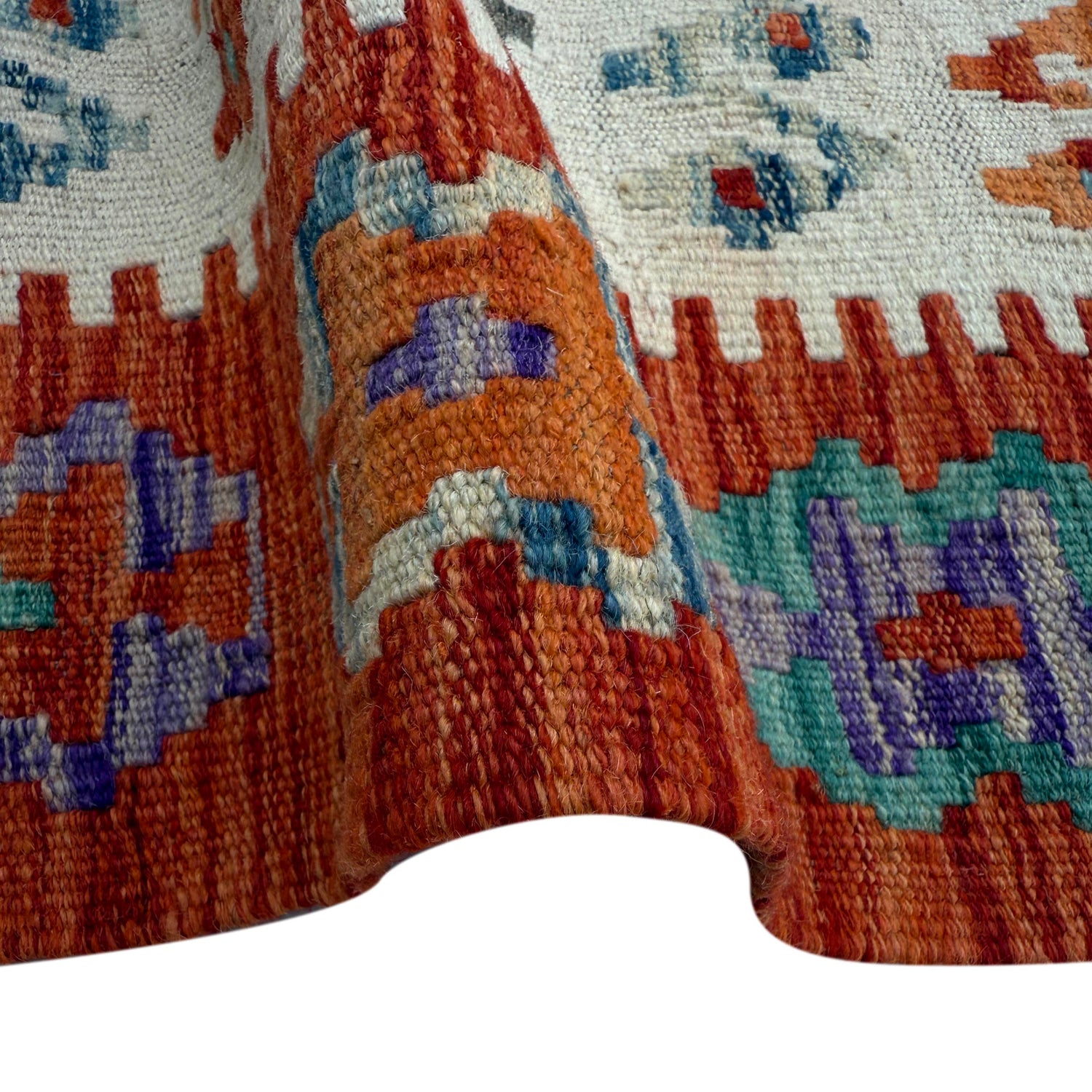 Handmade Afghan Vegetable Kilim 7' 3" x 10' 4" ft / 222 x 314 cm - No. P37216
