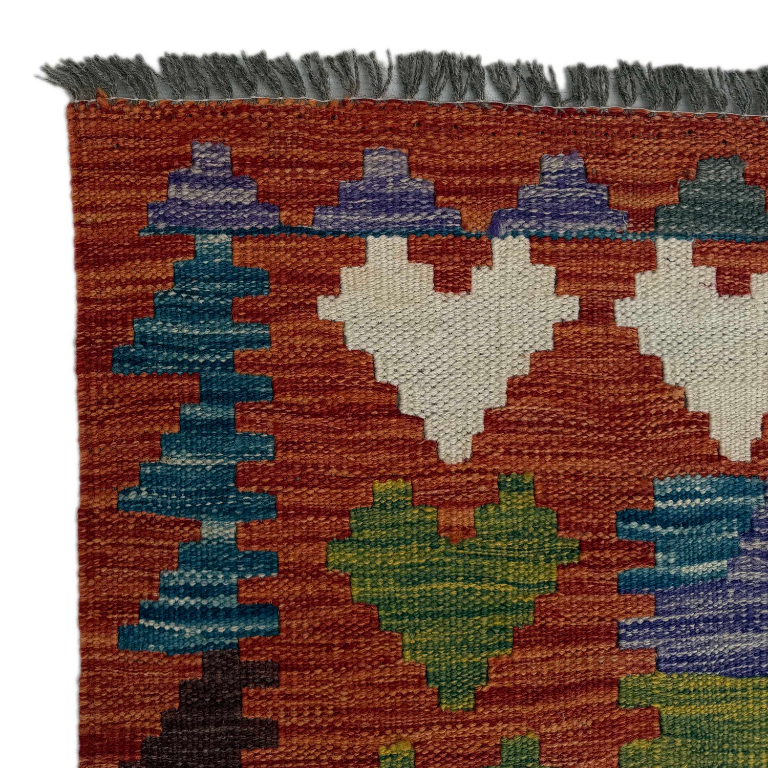 Hand Knotted Afghan Style Kilim 6' 5" x 9' 7" ft / 196 x 292 cm - No. P37217