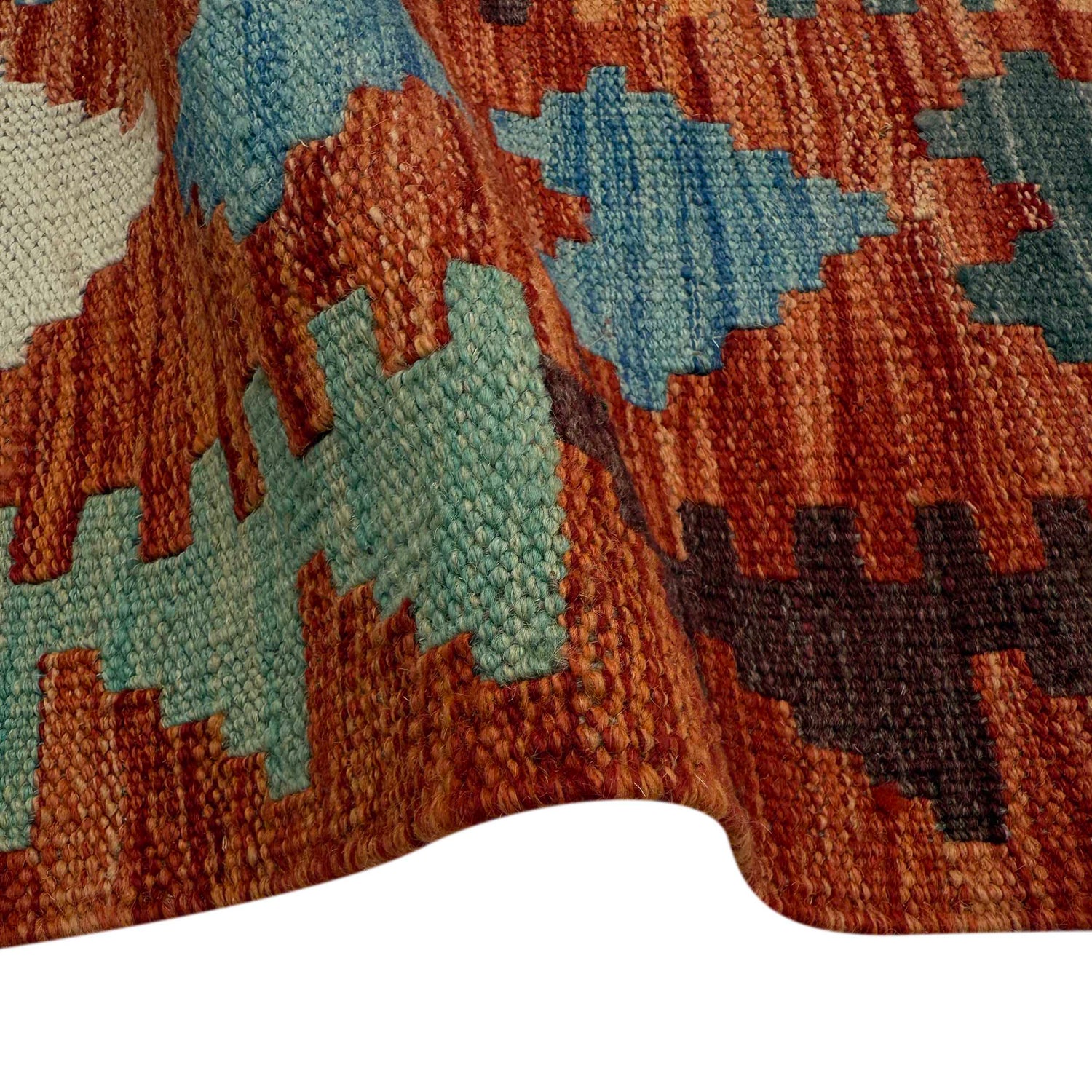 Hand Knotted Afghan Style Kilim 6' 5" x 9' 7" ft / 196 x 292 cm - No. P37217