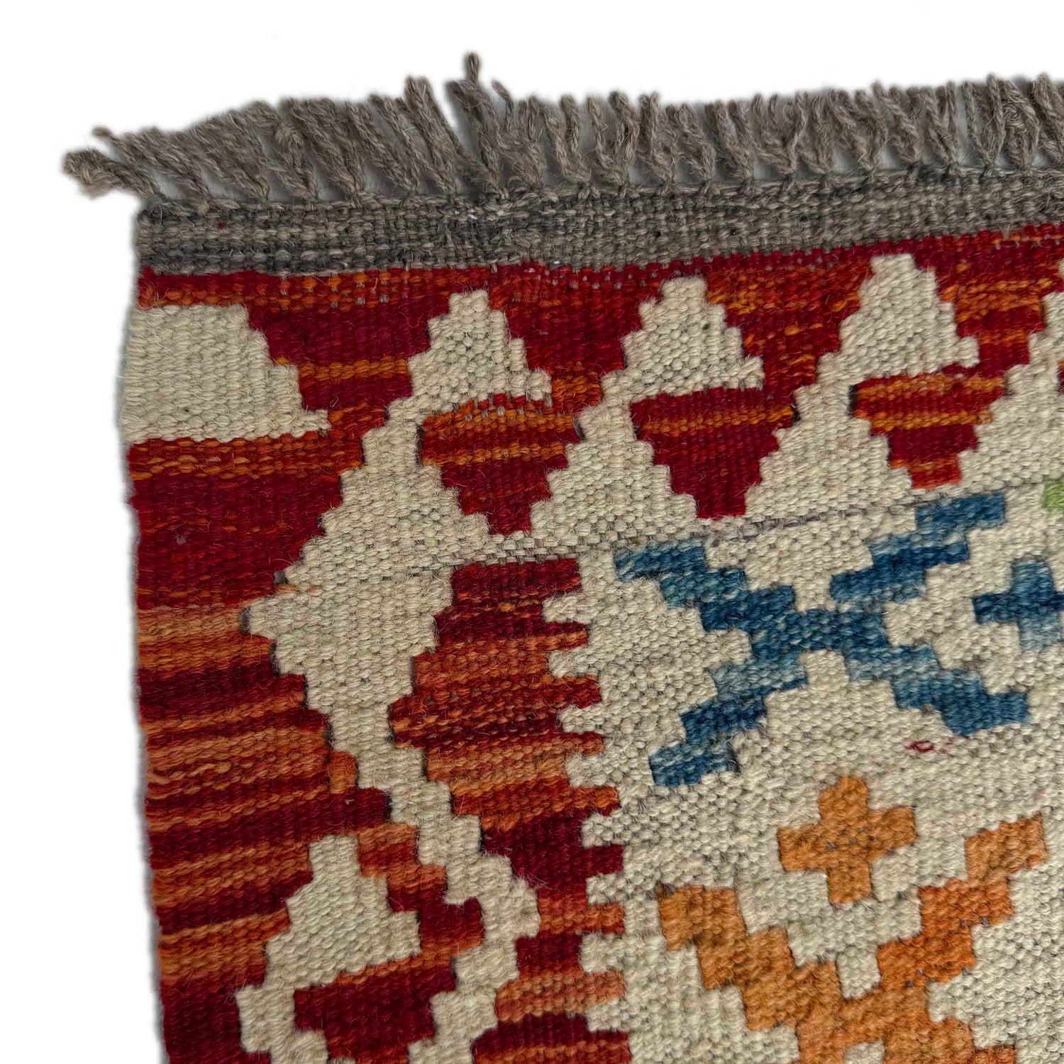 Hand Woven Wool Kelim Runner 3' 0" x 6' 10" ft / 92 x 209 cm - No. P37219