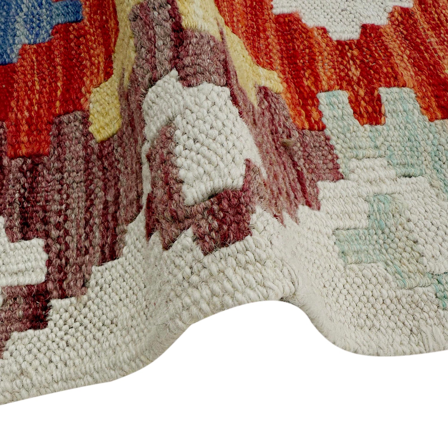 Handmade Afghan Vegetable Kilim5' 0" x 6' 3" ft / 152 x 191 cm - No. P37227