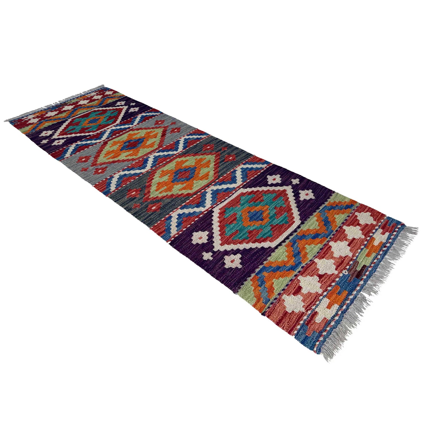 Hand Knotted Flatweave Kilim Runner 1' 8" x 4' 11"  ft / 50 x 149 cm - No. P37230