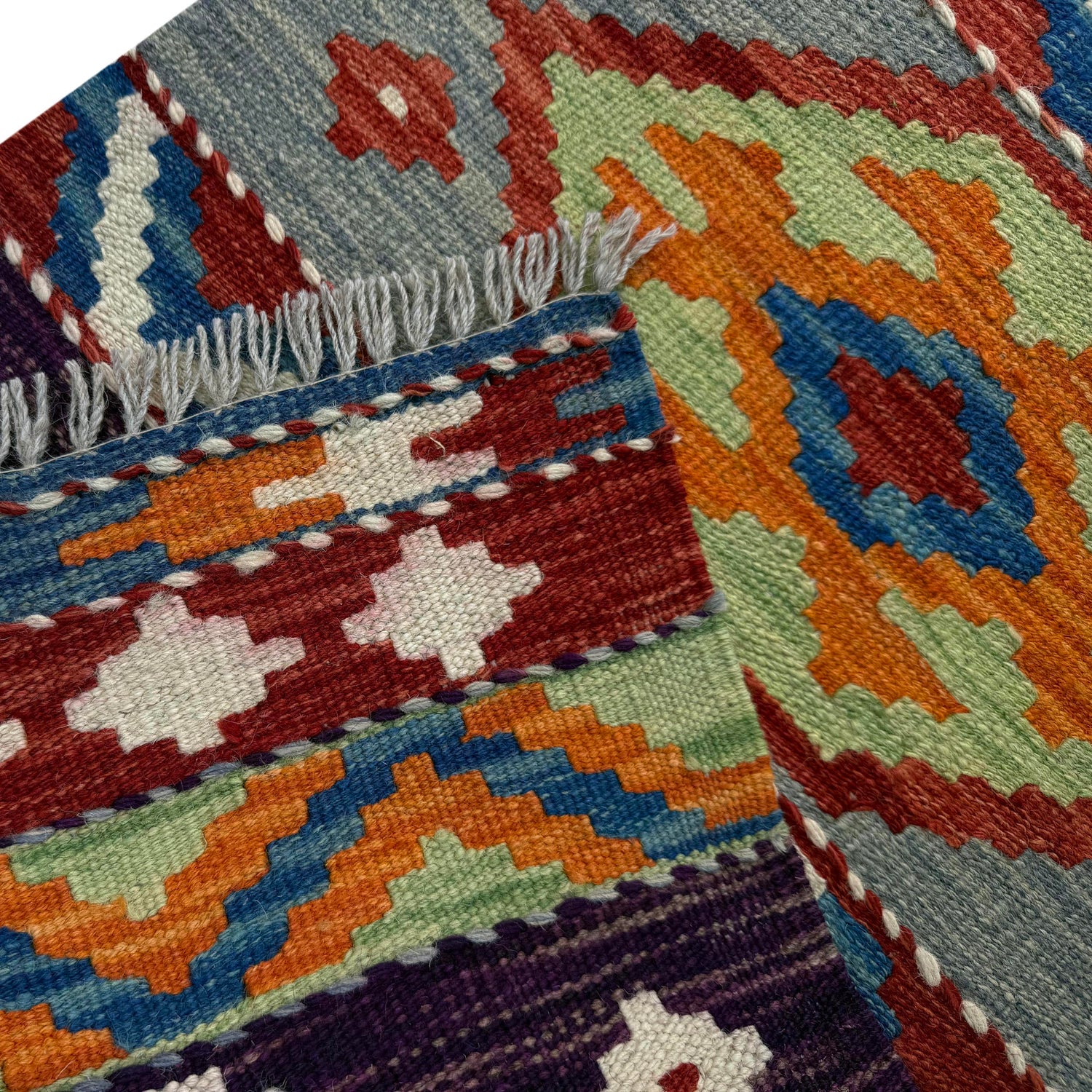 Hand Knotted Flatweave Kilim Runner 1' 8" x 4' 11"  ft / 50 x 149 cm - No. P37230
