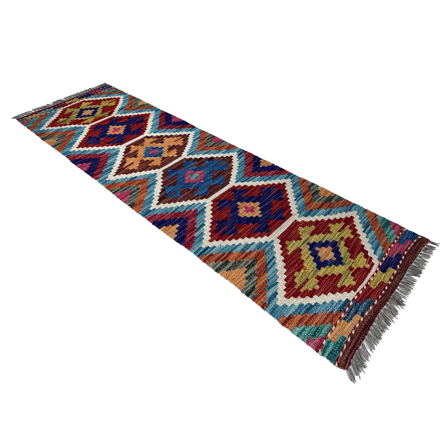 Handmade Afghan Vegetable Kilim Runner 1' 7" x 5' 2"  ft / 49 x 158 cm - No. P37231