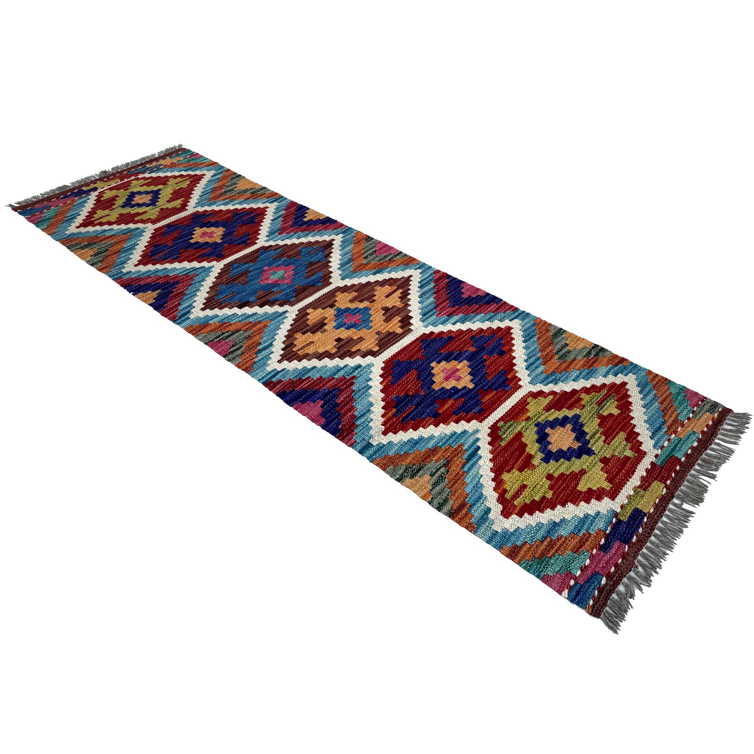 Handmade Afghan Vegetable Kilim Runner 1' 7" x 5' 2"  ft / 49 x 158 cm - No. P37231