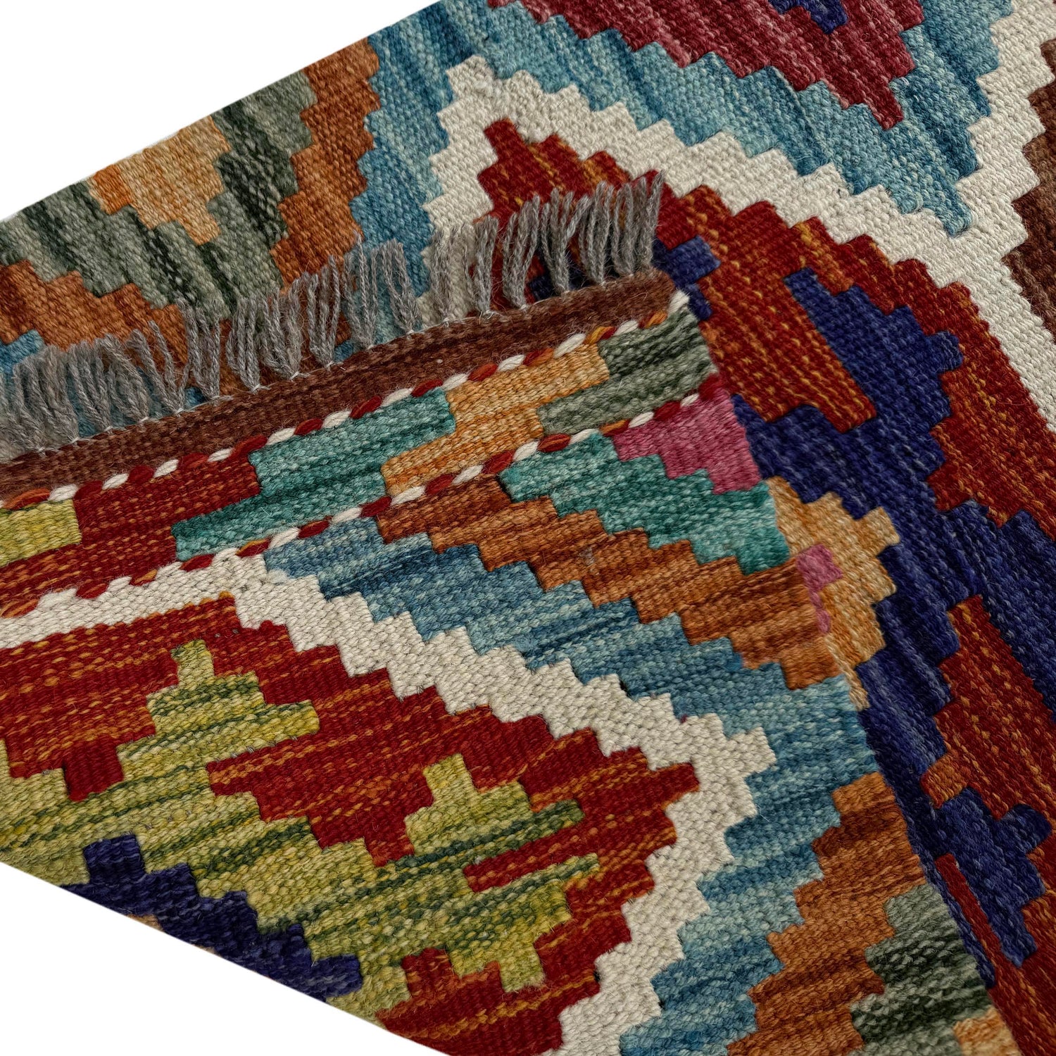 Handmade Afghan Vegetable Kilim Runner 1' 7" x 5' 2"  ft / 49 x 158 cm - No. P37231