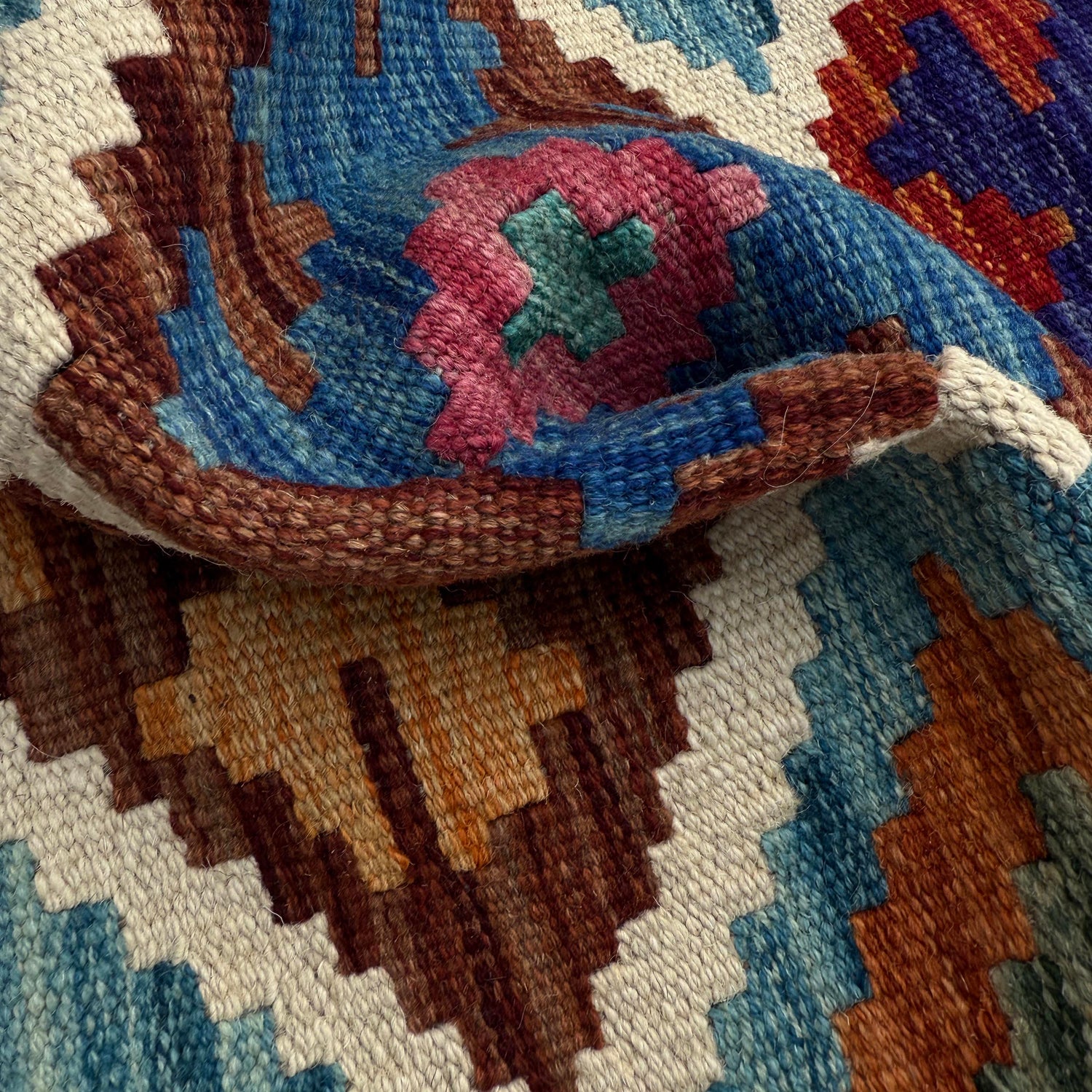Handmade Afghan Vegetable Kilim Runner 1' 7" x 5' 2"  ft / 49 x 158 cm - No. P37231