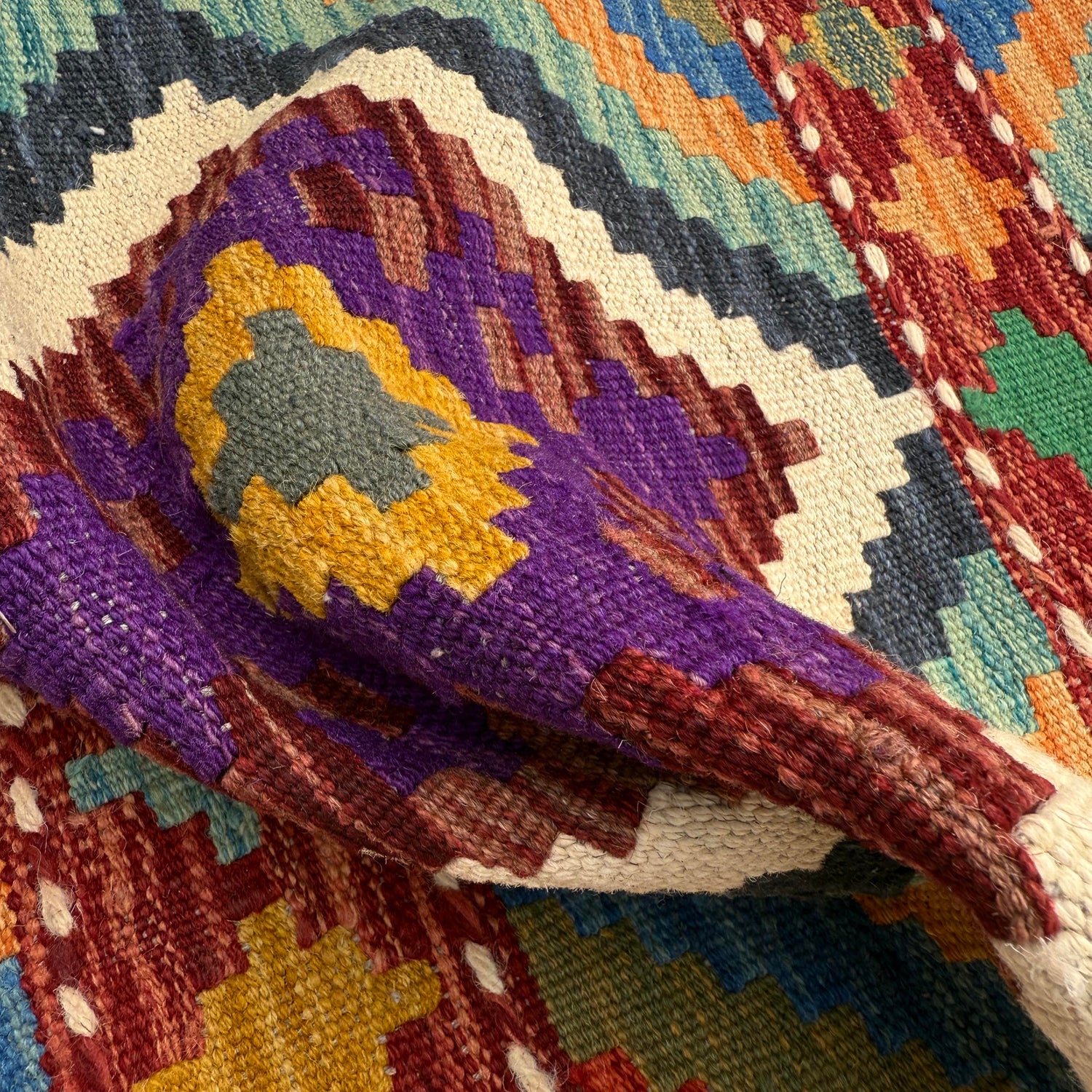 Hand Made Afghan Kilim Runner 1' 8" x 4' 11"  ft / 50 x 151 cm - No. P37232