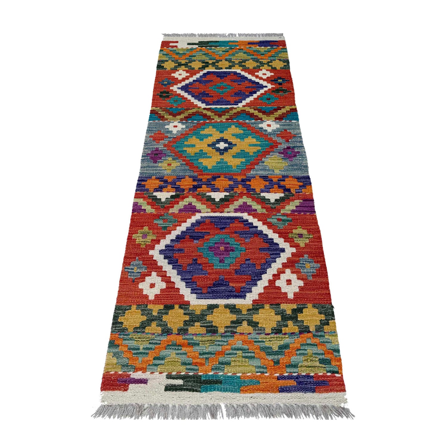 Short Kilim Runner 1' 8" x 4' 9"  ft / 52 x 145 cm - No. P37233