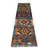 Multi Color ful Flat-Weave Wool Kilim Runner 1' 8" x 5' 4"  ft / 50 x 162 cm - No. P37234