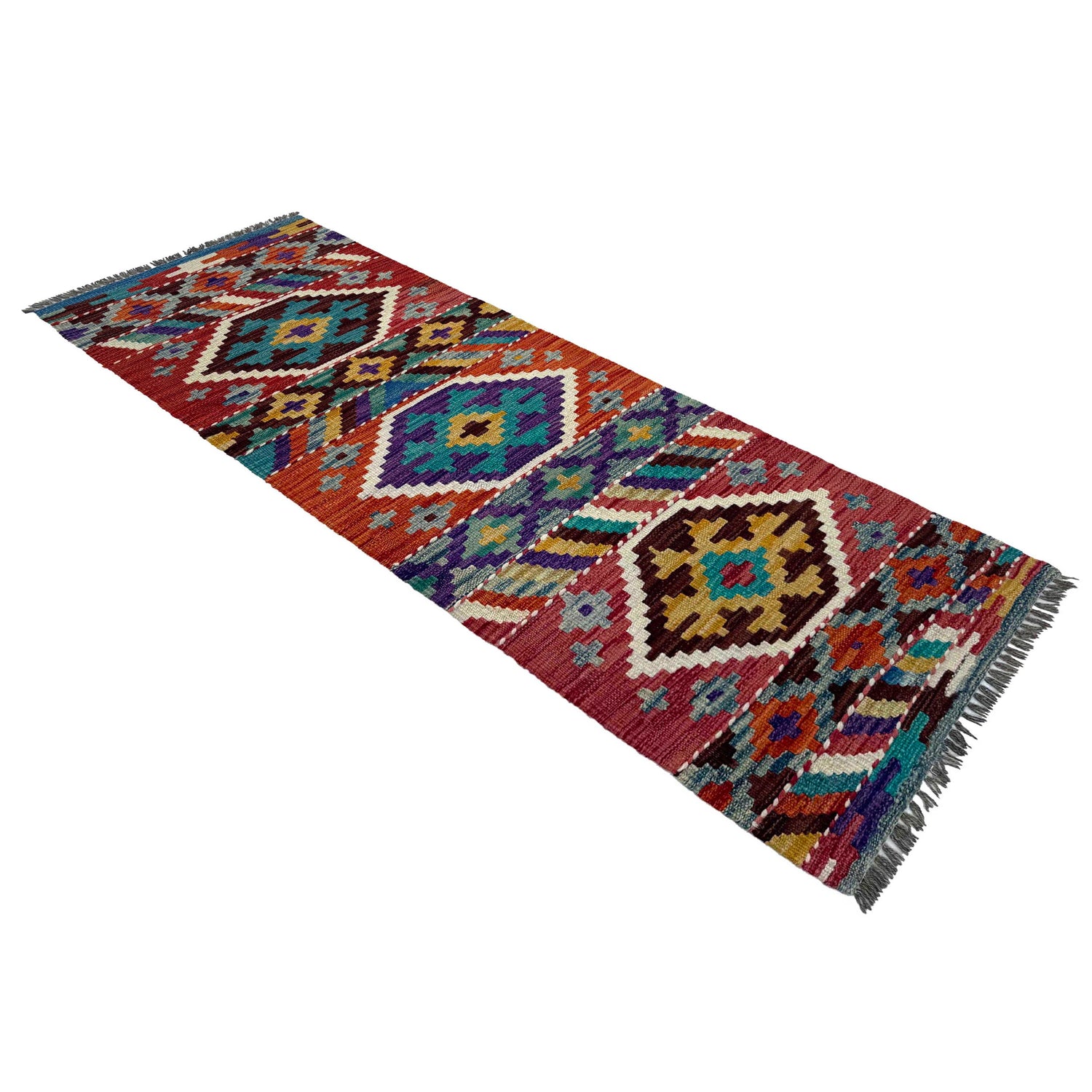 Handmade Vegetable Kilim Runner 1' 8" x 5' 1"  ft / 52 x 154 cm - No. P37236