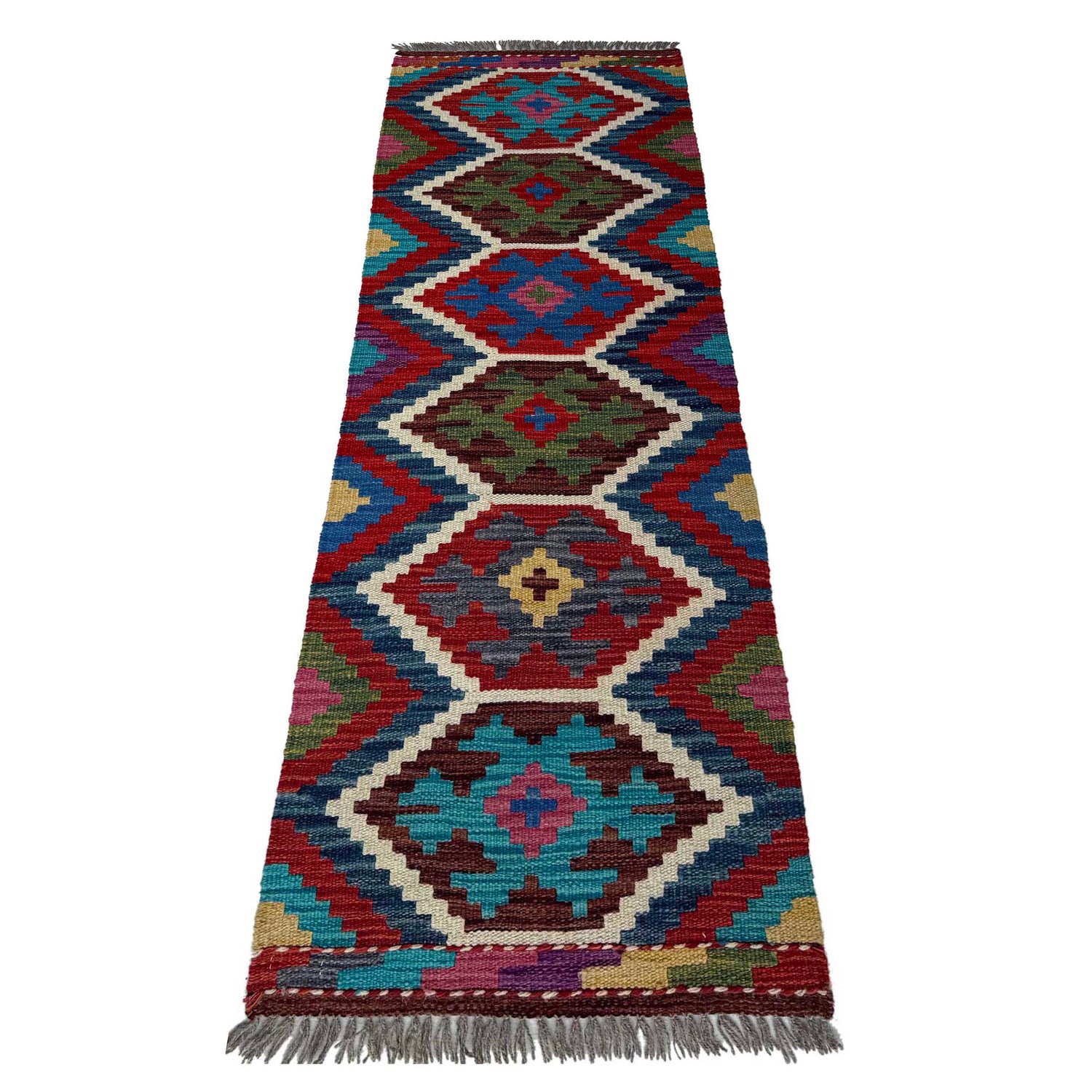 Hand Woven Wool Kelim Runner 1' 8" x 5' 2"  ft / 51 x 158 cm - No. P37239