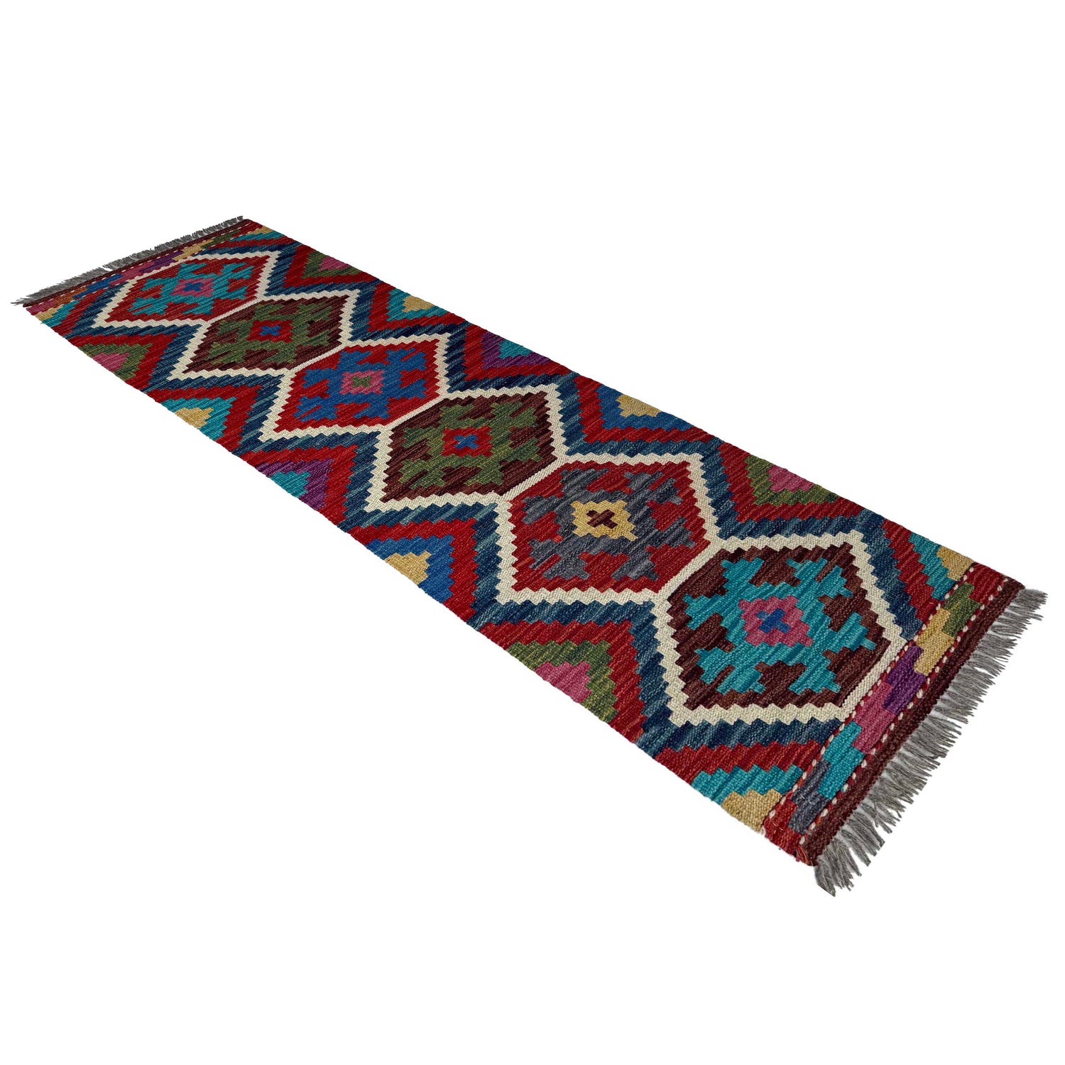Hand Woven Wool Kelim Runner 1' 8" x 5' 2"  ft / 51 x 158 cm - No. P37239