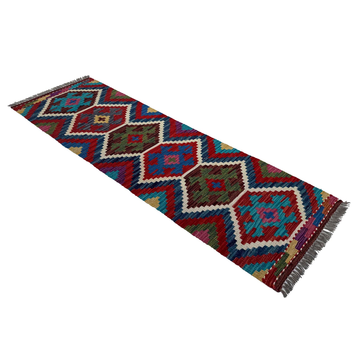 Hand Woven Wool Kelim Runner 1' 8" x 5' 2"  ft / 51 x 158 cm - No. P37239
