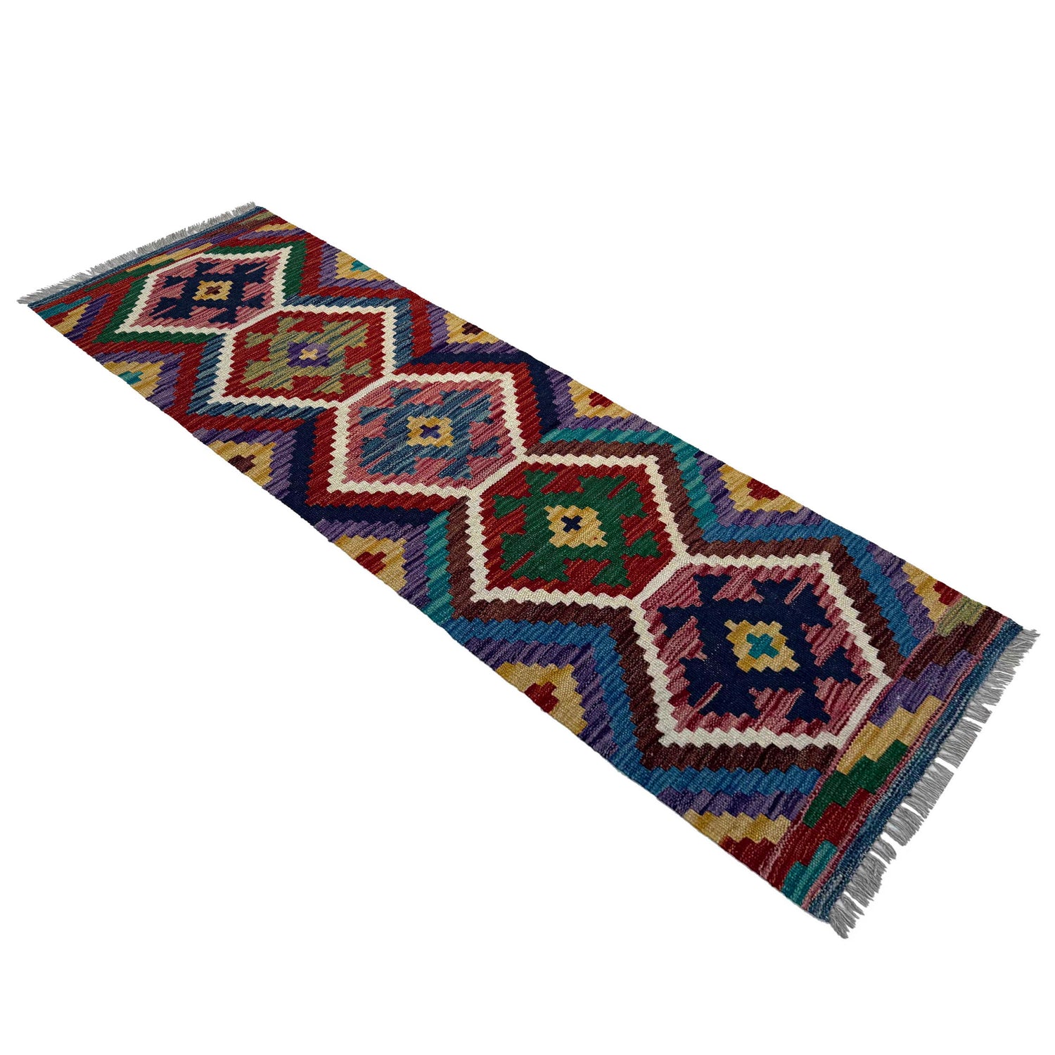 Handmade Turkish Design Wool Kilim Runner 1' 8" x 4' 10"  ft / 50 x 148 cm - No. P37240