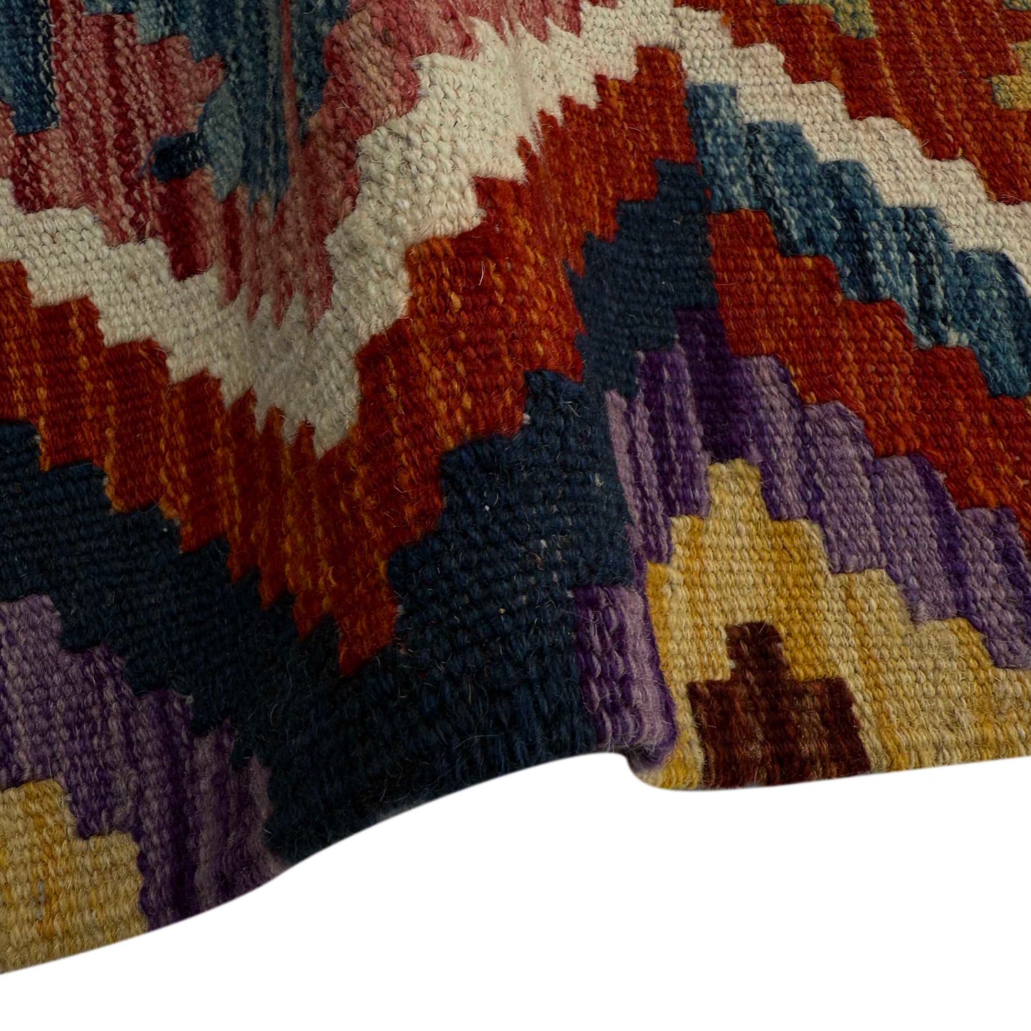 Handmade Turkish Design Wool Kilim Runner 1' 8" x 4' 10"  ft / 50 x 148 cm - No. P37240