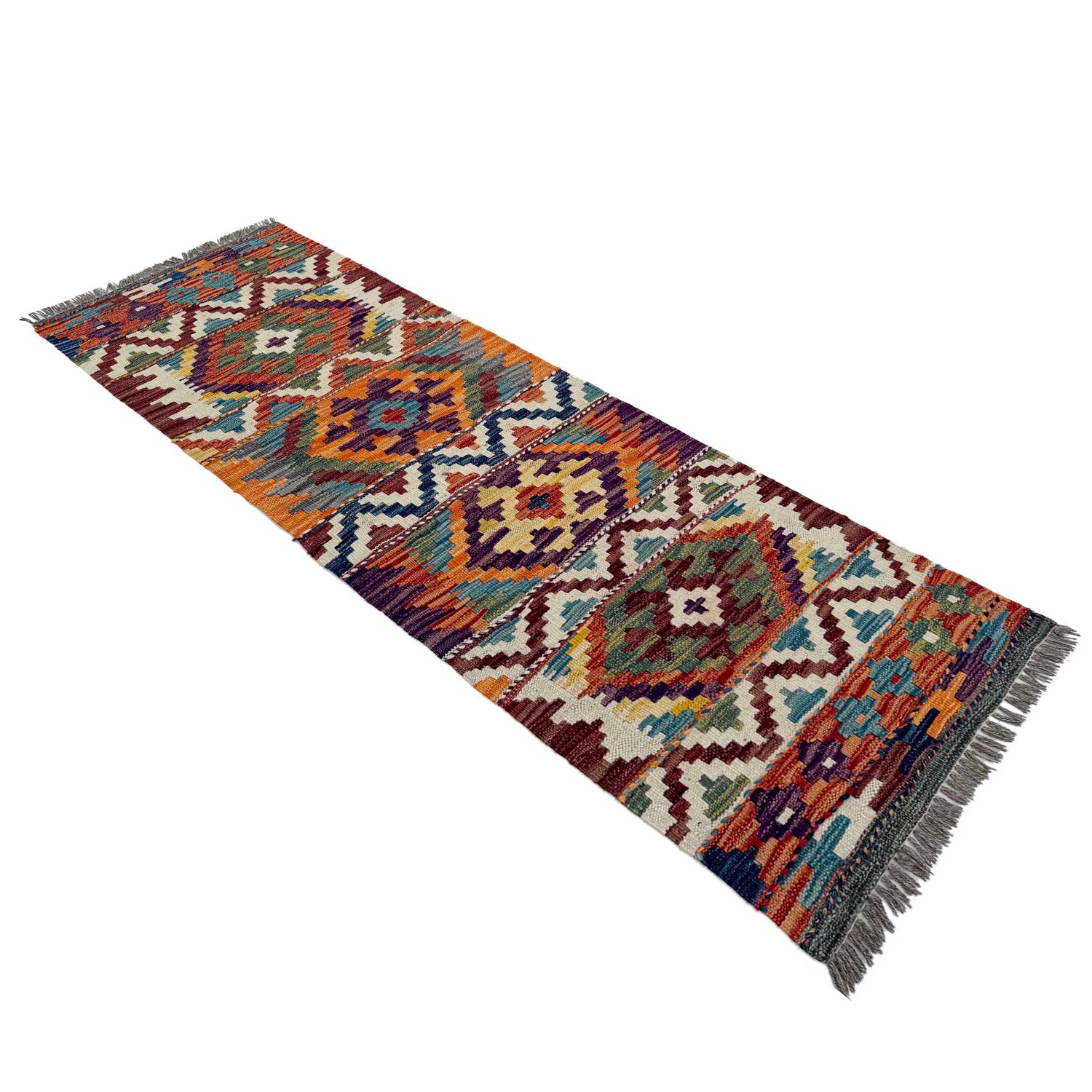 Hand Woven Wool Kelim Runner 1' 7" x 4' 11"  ft / 48 x 150 cm - No. P37242