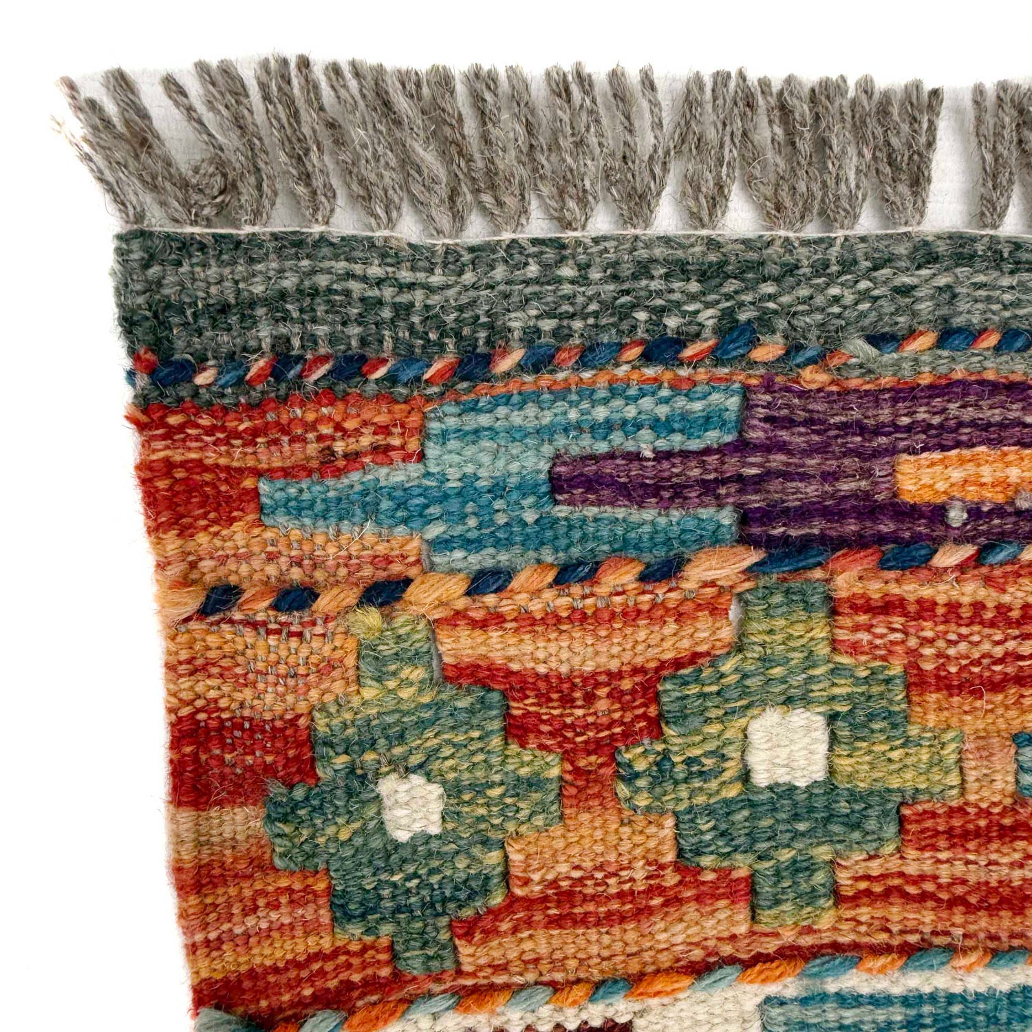 Hand Woven Wool Kelim Runner 1' 7" x 4' 11"  ft / 48 x 150 cm - No. P37242