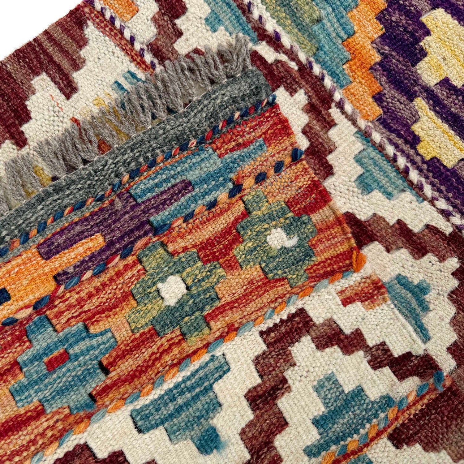 Hand Woven Wool Kelim Runner 1' 7" x 4' 11"  ft / 48 x 150 cm - No. P37242