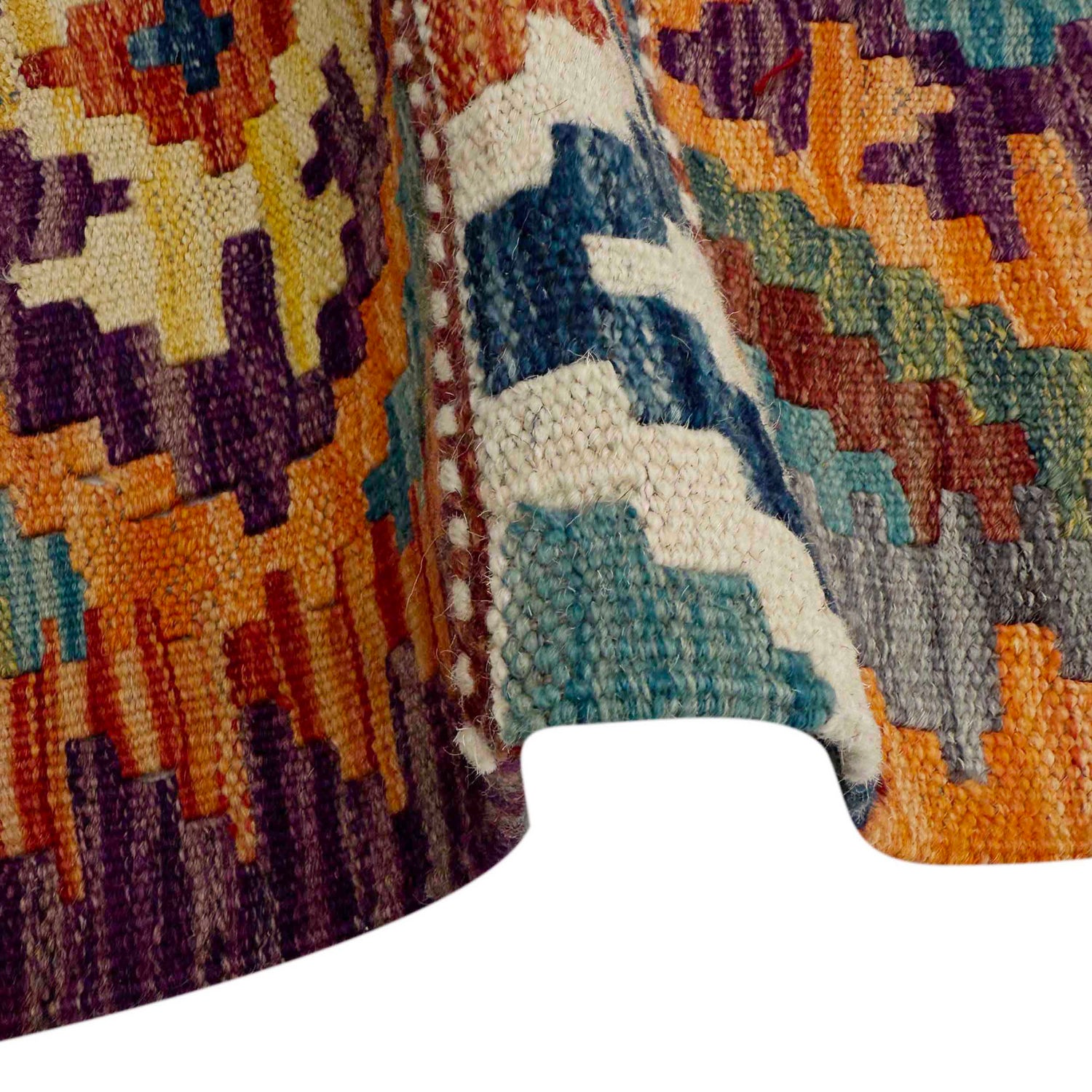 Hand Woven Wool Kelim Runner 1' 7" x 4' 11"  ft / 48 x 150 cm - No. P37242