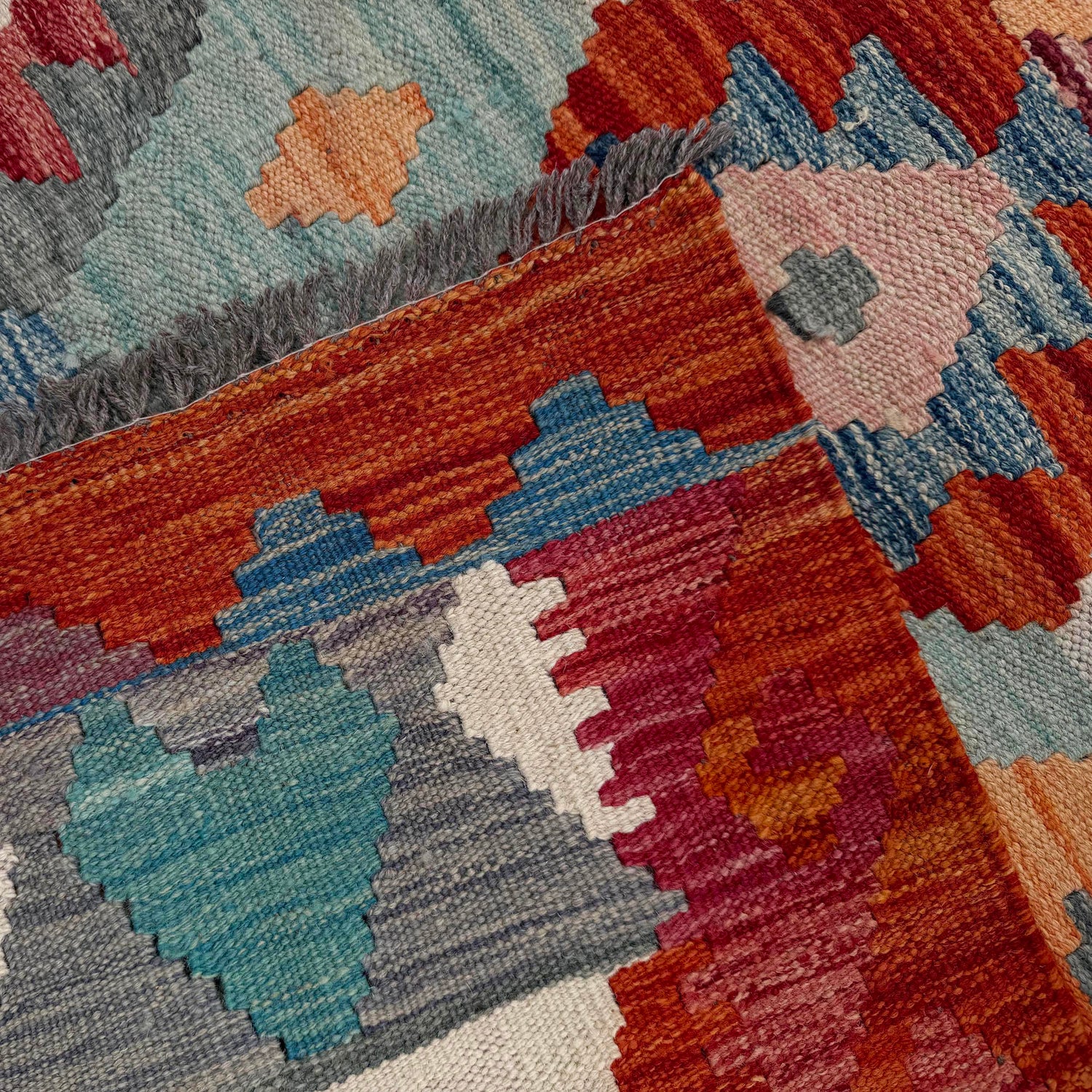 Hand Woven Wool Kelim 6' 4" x 9' 5" ft / 194 x 288 cm - No. P37243