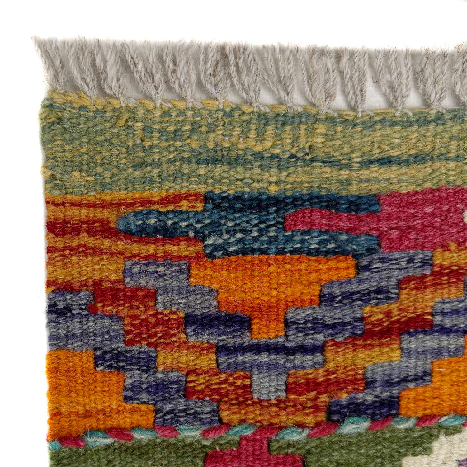 Handmade Turkish Design Wool Kilim Runner 1' 8" x 4' 8"  ft / 52 x 143 cm - No. P37245