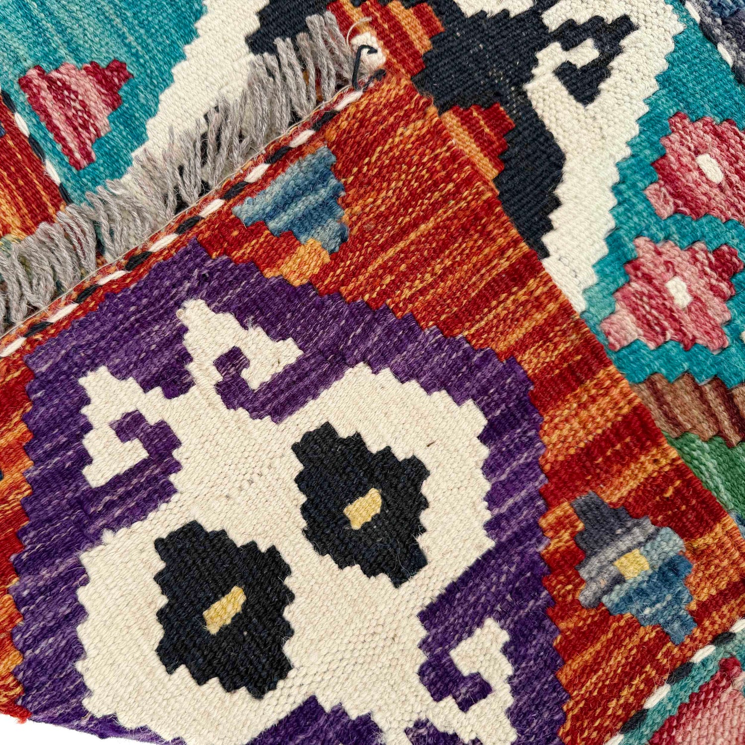 Handmade Turkish Design Wool Kilim Runner 1' 9" x 5' 7" ft / 54 x 171 cm - No. P37246