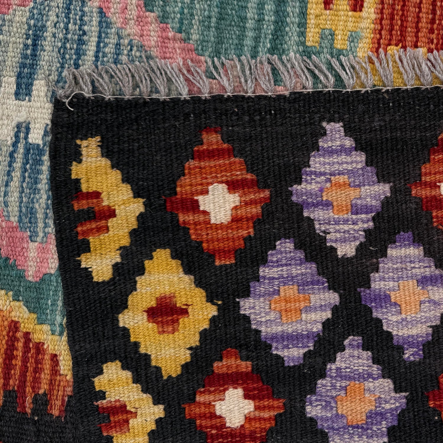 Hand Knotted Flatweave Kilim 6' 7" x 9' 9" ft / 200 x 296 cm - No. P37250