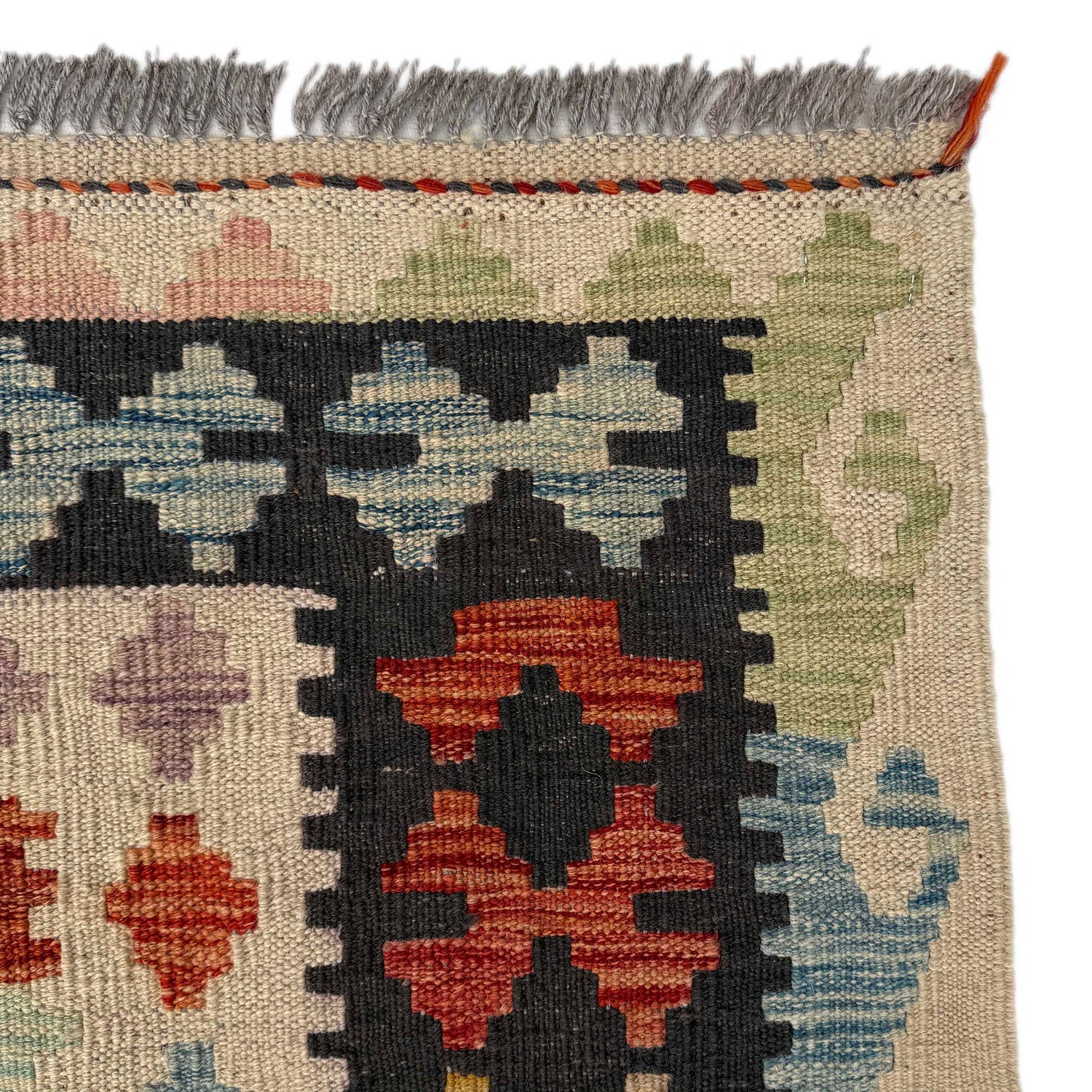 Handmade Afghan Vegetable Kilim 6' 9" x 9' 11" ft / 205 x 303 cm - No. P37251