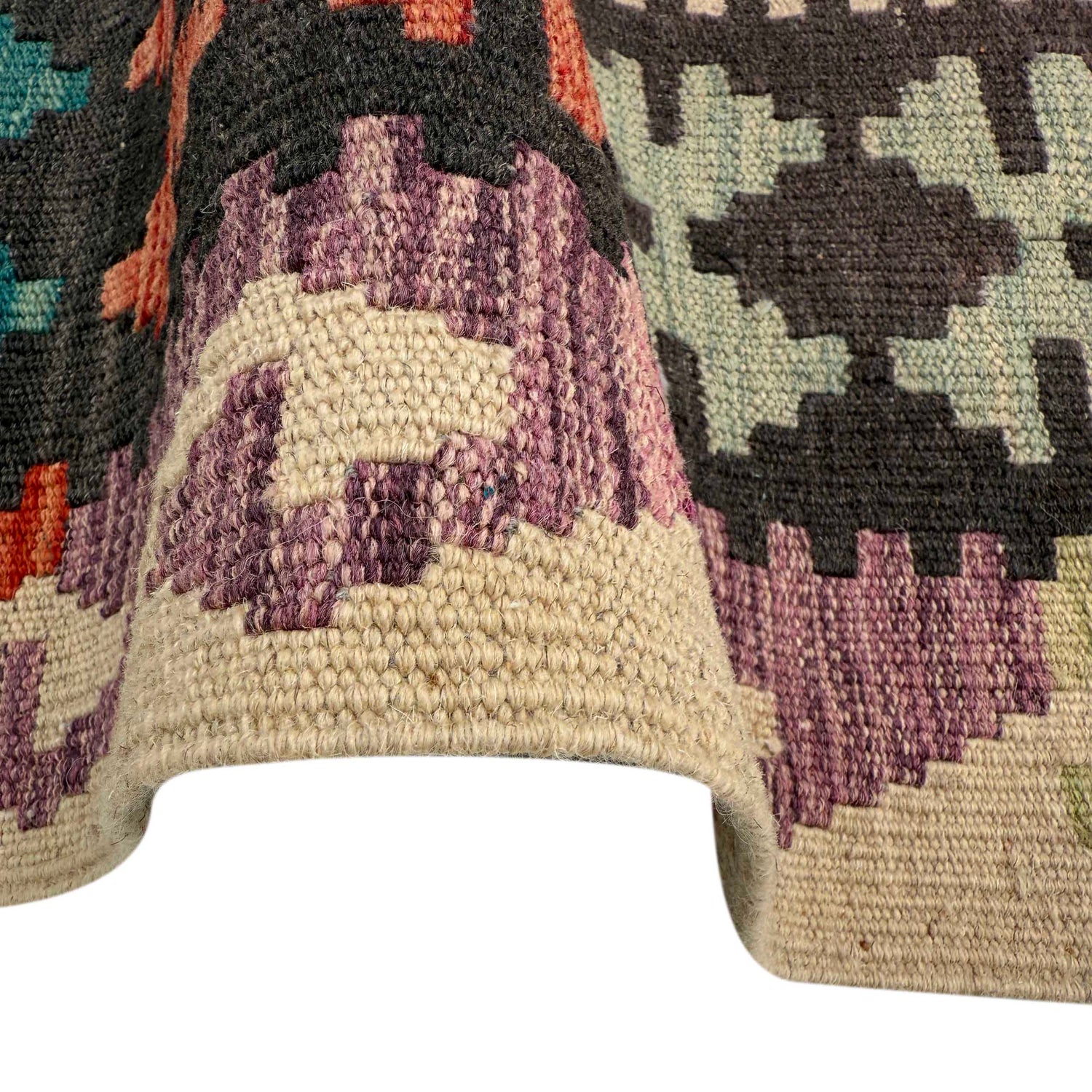 Handmade Afghan Vegetable Kilim 6' 9" x 9' 11" ft / 205 x 303 cm - No. P37251