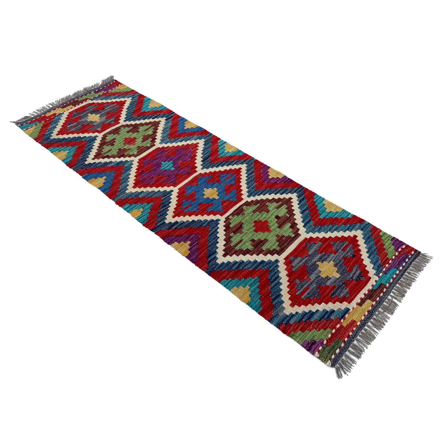 Hand Knotted Flatweave Kilim Runner 1' 8" x 5' 2"  ft / 50 x 157 cm - No. P37253