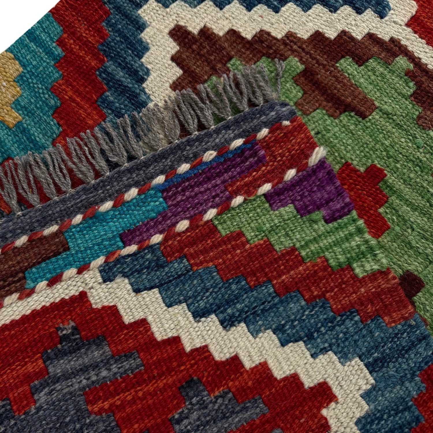 Hand Knotted Flatweave Kilim Runner 1' 8" x 5' 2"  ft / 50 x 157 cm - No. P37253