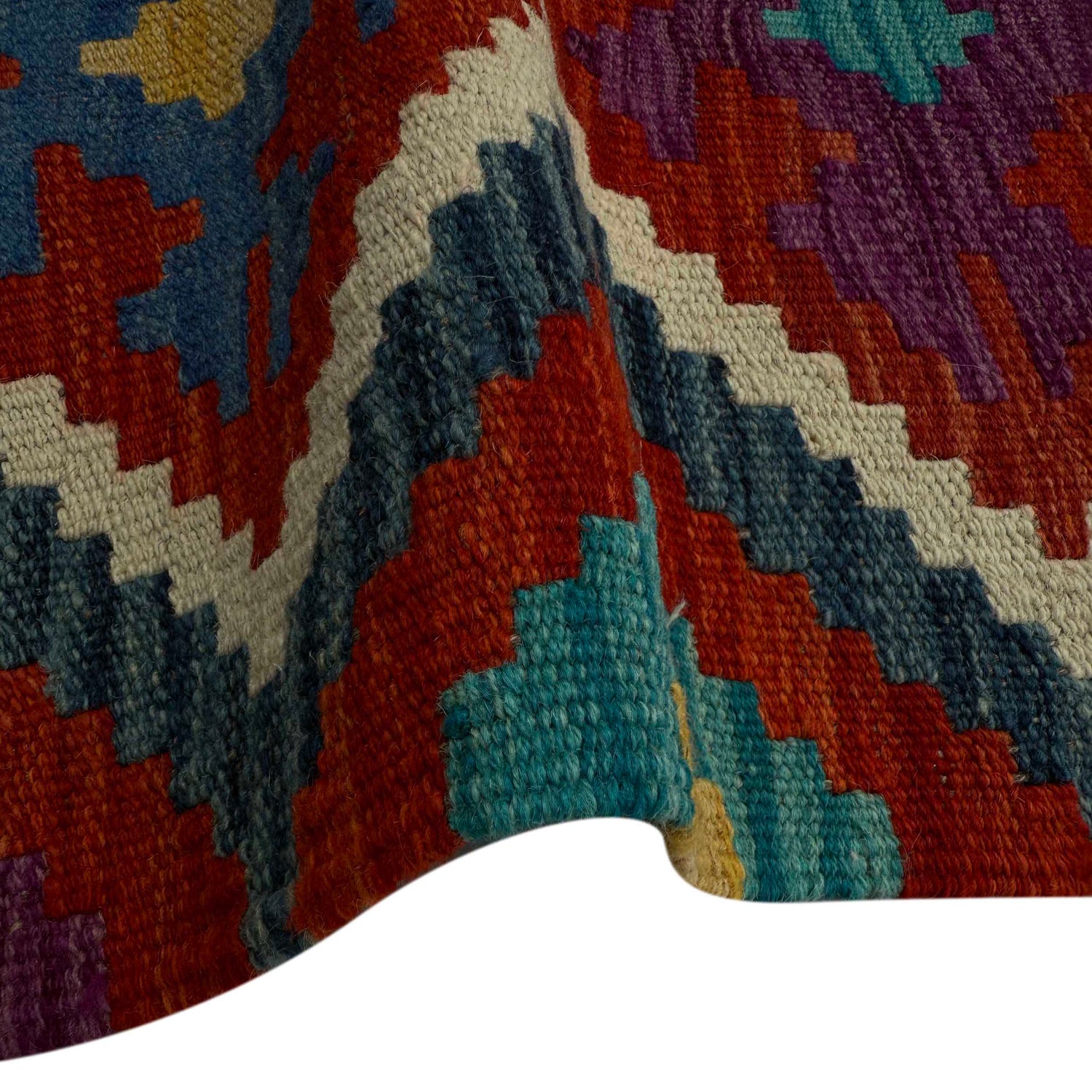 Hand Knotted Flatweave Kilim Runner 1' 8" x 5' 2"  ft / 50 x 157 cm - No. P37253