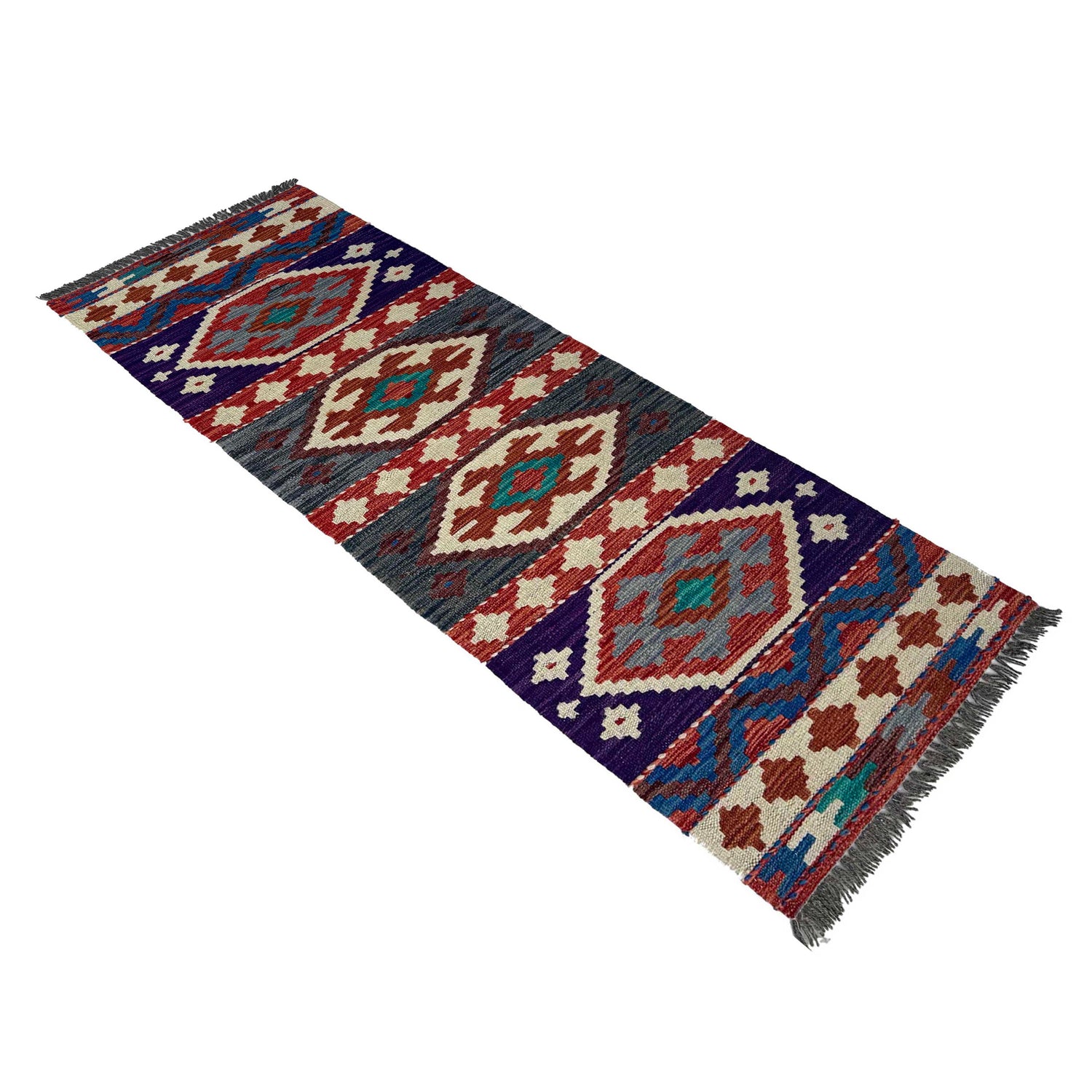 Handmade Afghan Vegetable Kilim Runner 1' 7" x 4' 11"  ft / 47 x 149 cm - No. P37254