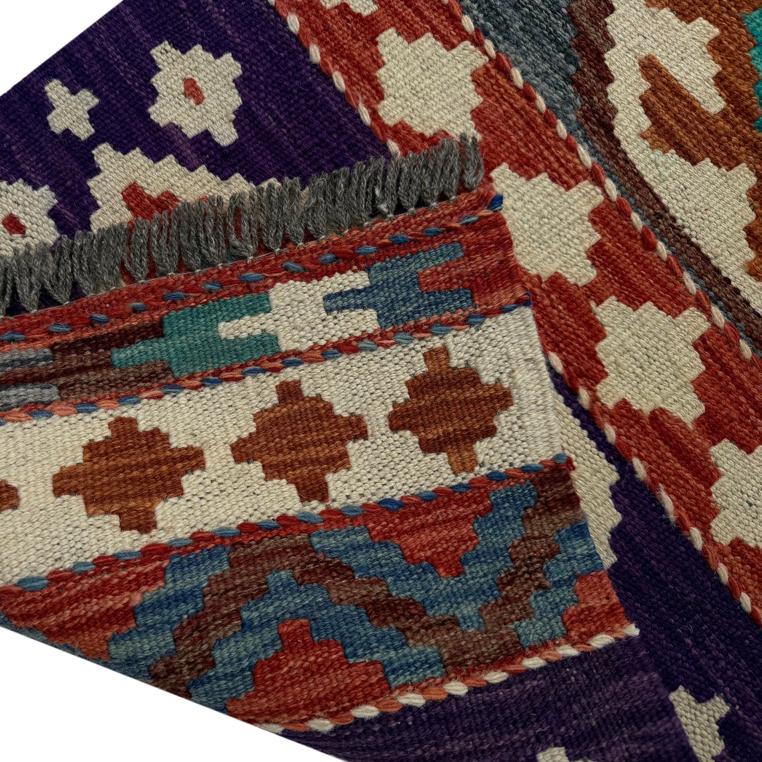 Handmade Afghan Vegetable Kilim Runner 1' 7" x 4' 11"  ft / 47 x 149 cm - No. P37254